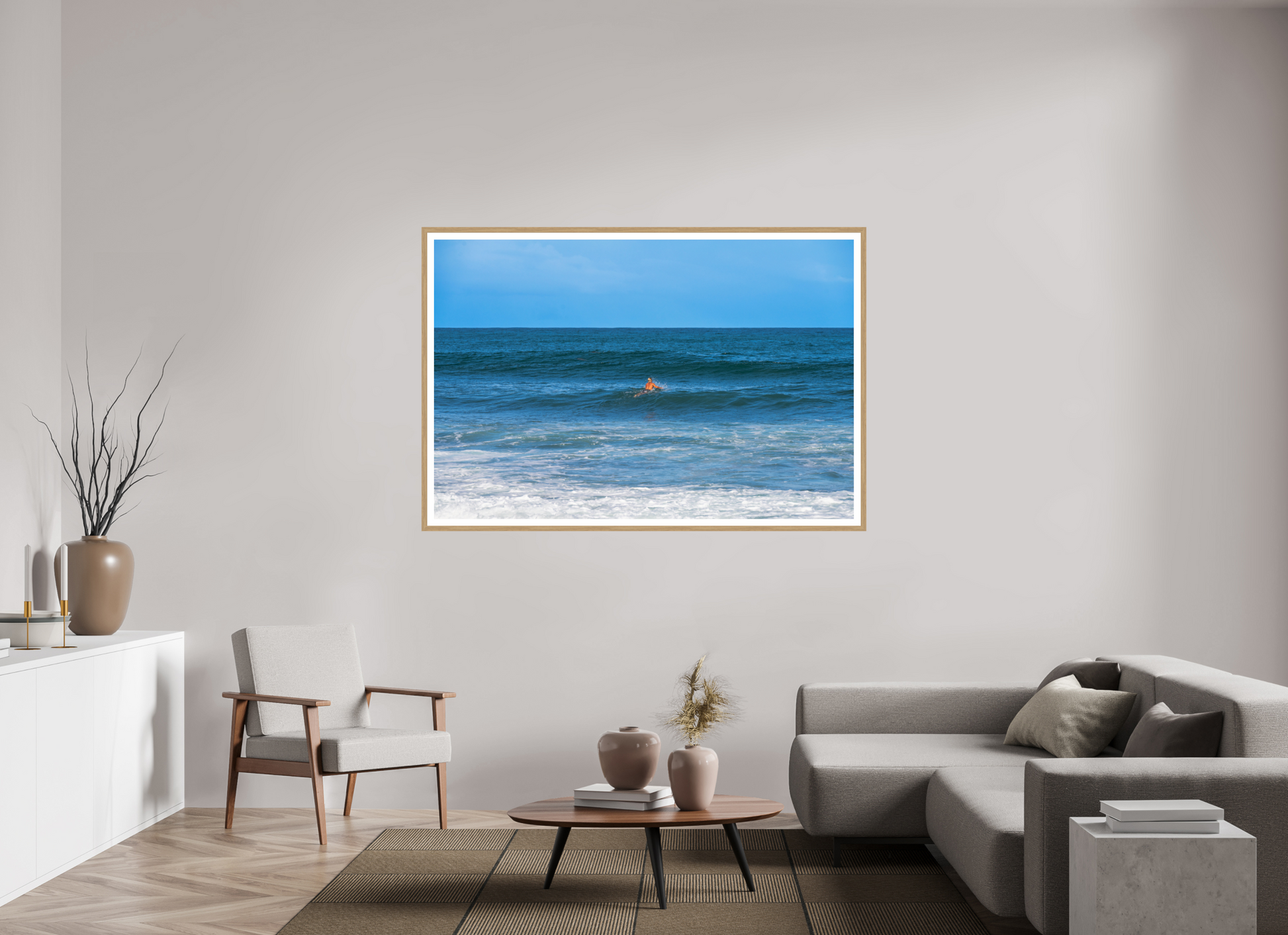 66 x 44″, Natural Oak Into the Blue