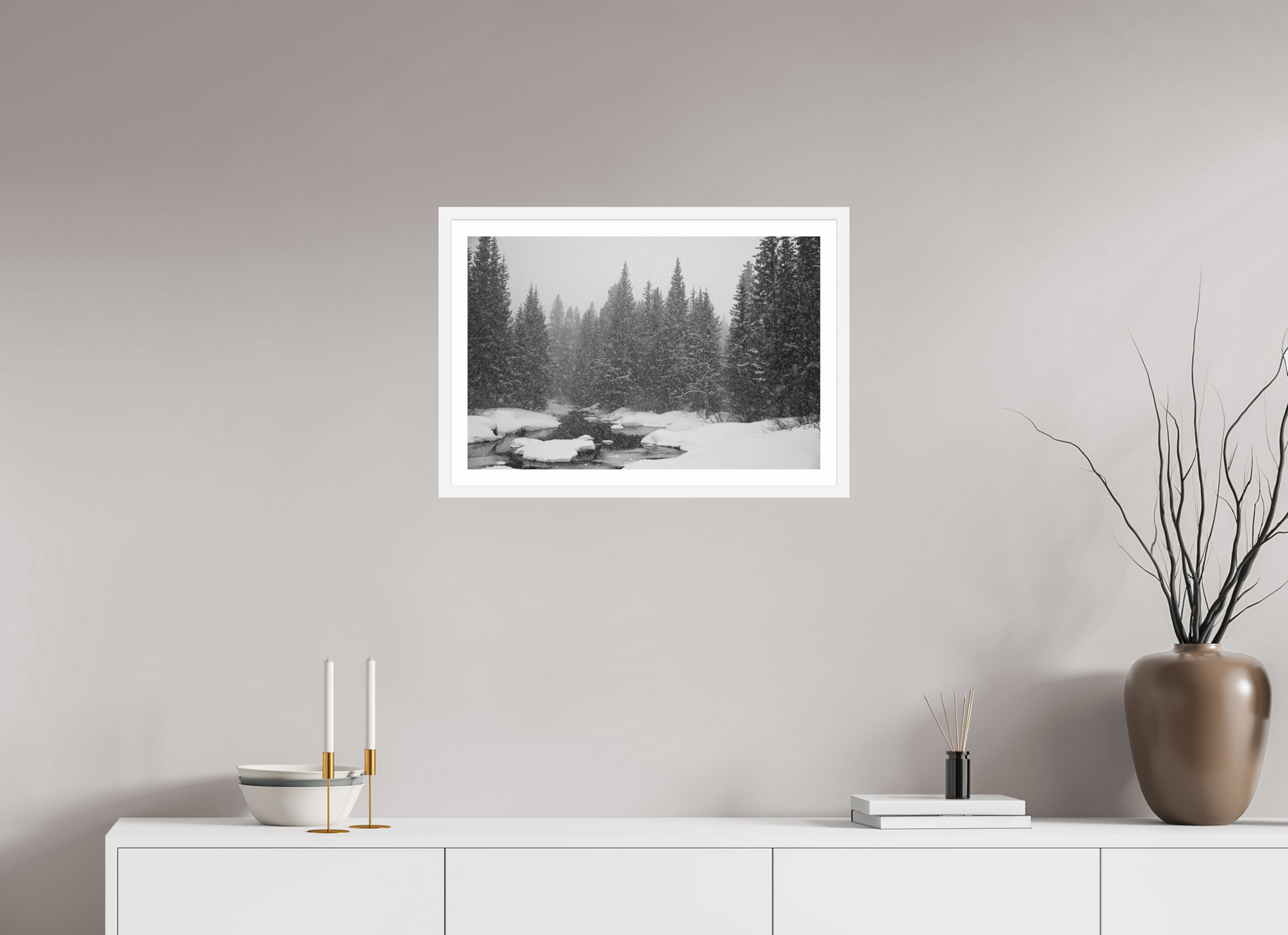 24 x 16″, Matt White Falling Quiet