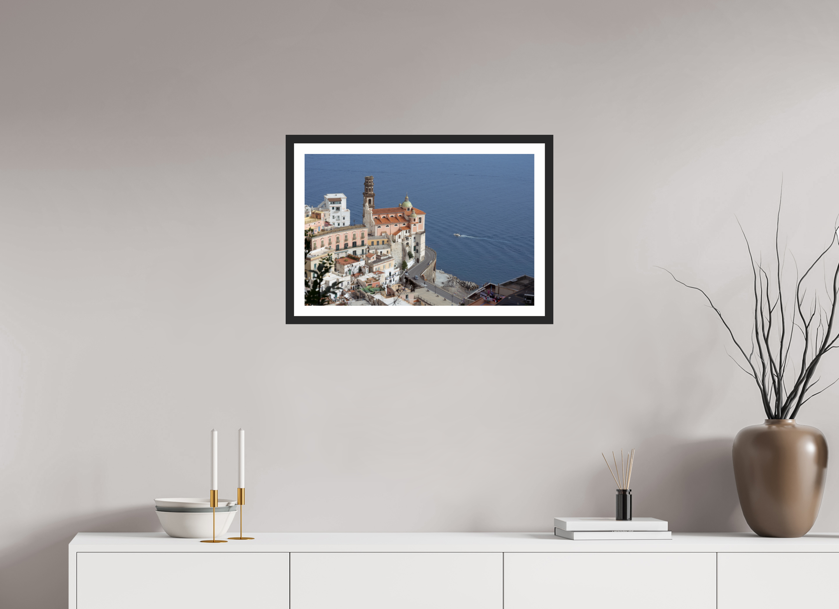 24 x 16″, Matt Black A Cathedral Over Blue