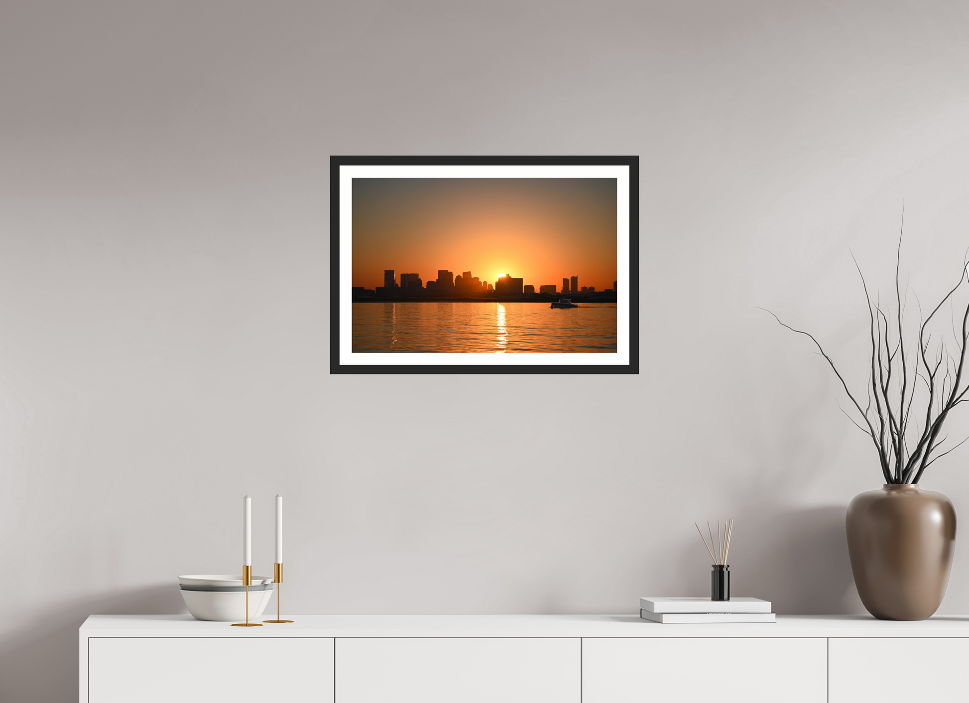 24 x 16″, Matt Black The Day Begins in Gold