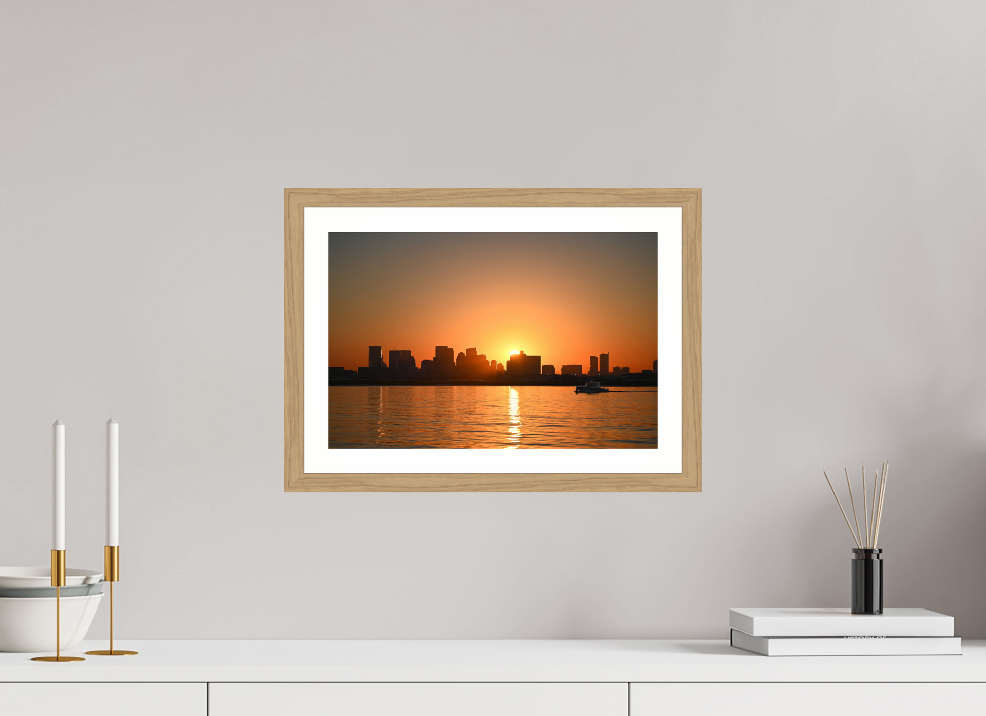 15 x 10″, Natural Oak The Day Begins in Gold