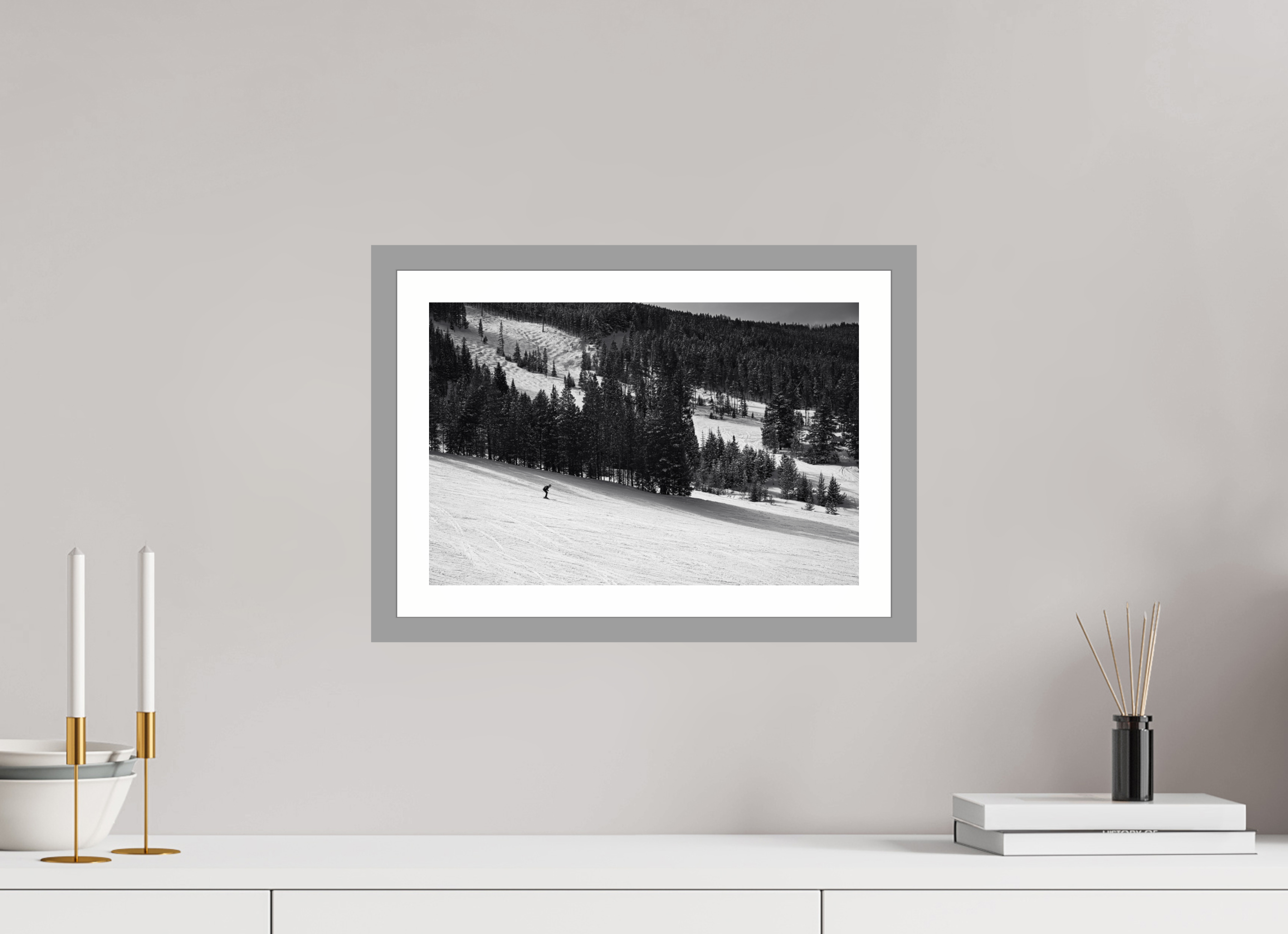 15 x 10″, Matt Light Gray Solitude in Motion