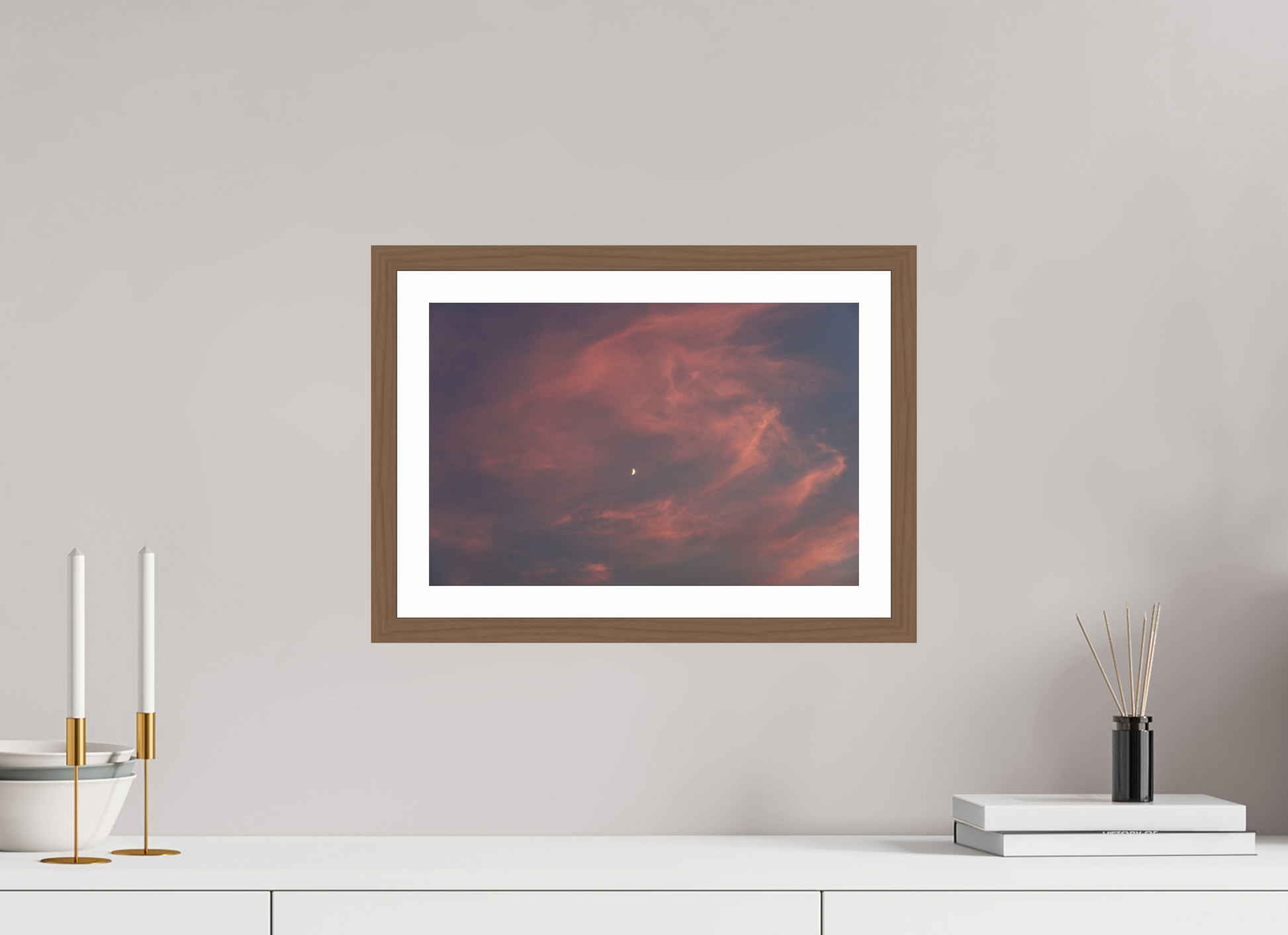 15 x 10″, Walnut Crescent in Blush