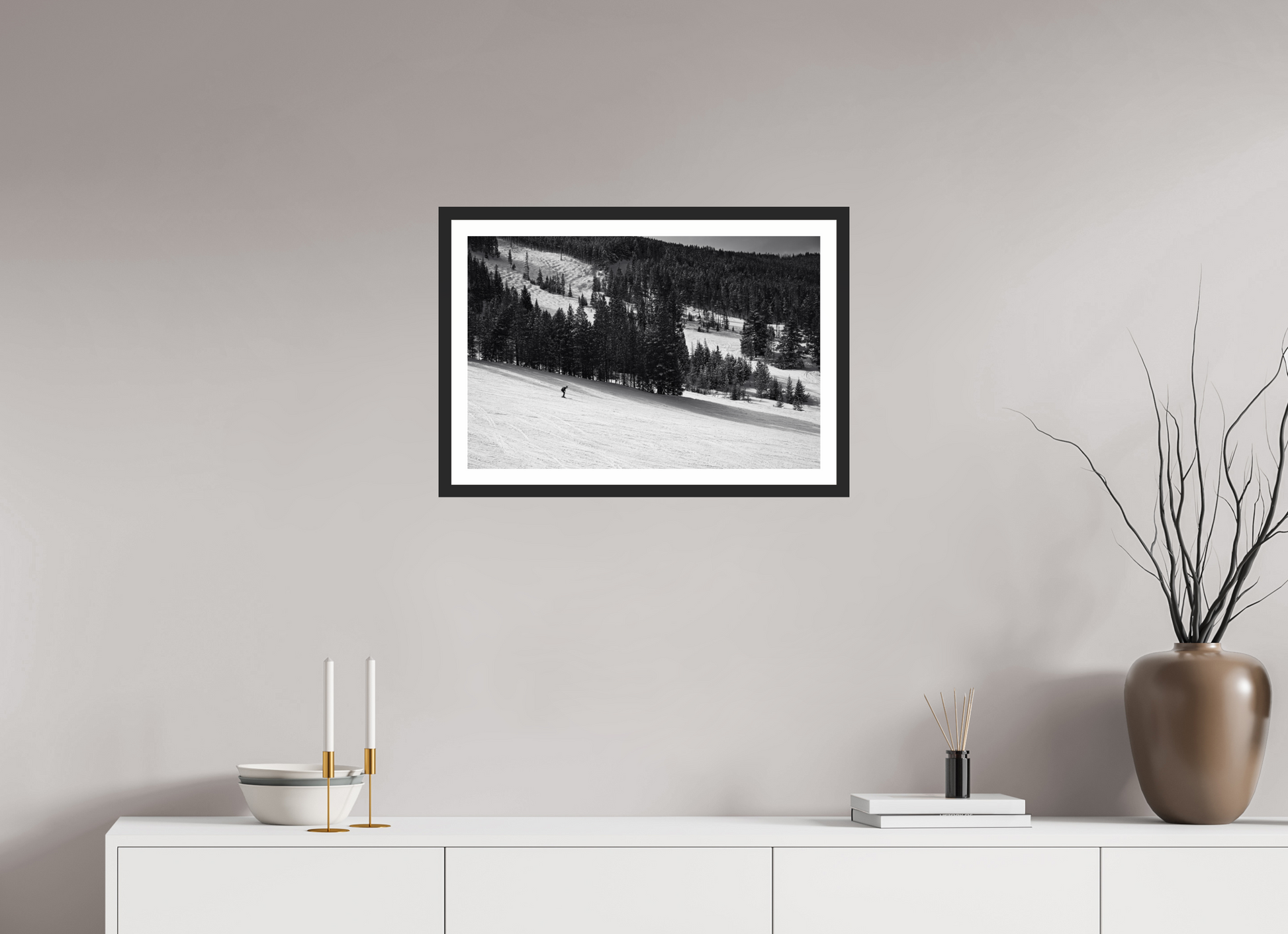 24 x 16″, Matt Black Solitude in Motion