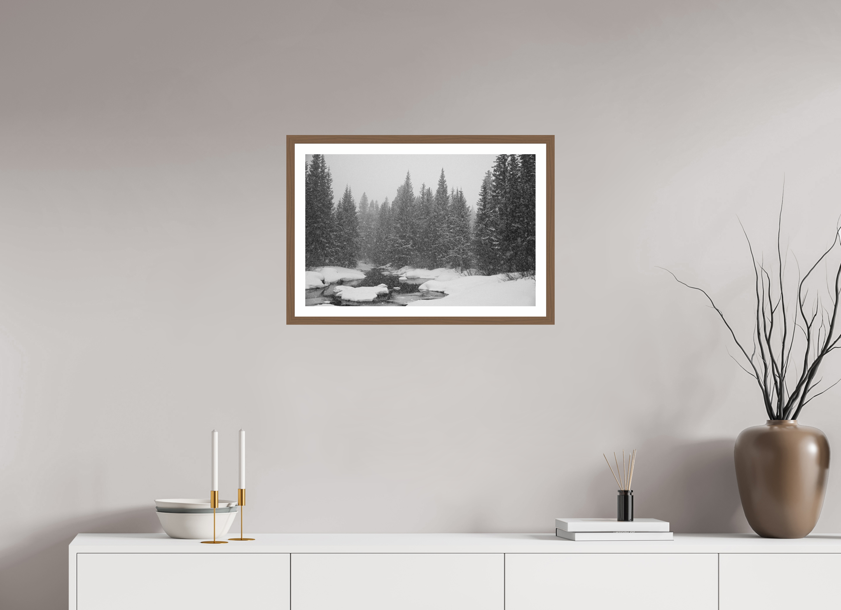 24 x 16″, Walnut Falling Quiet