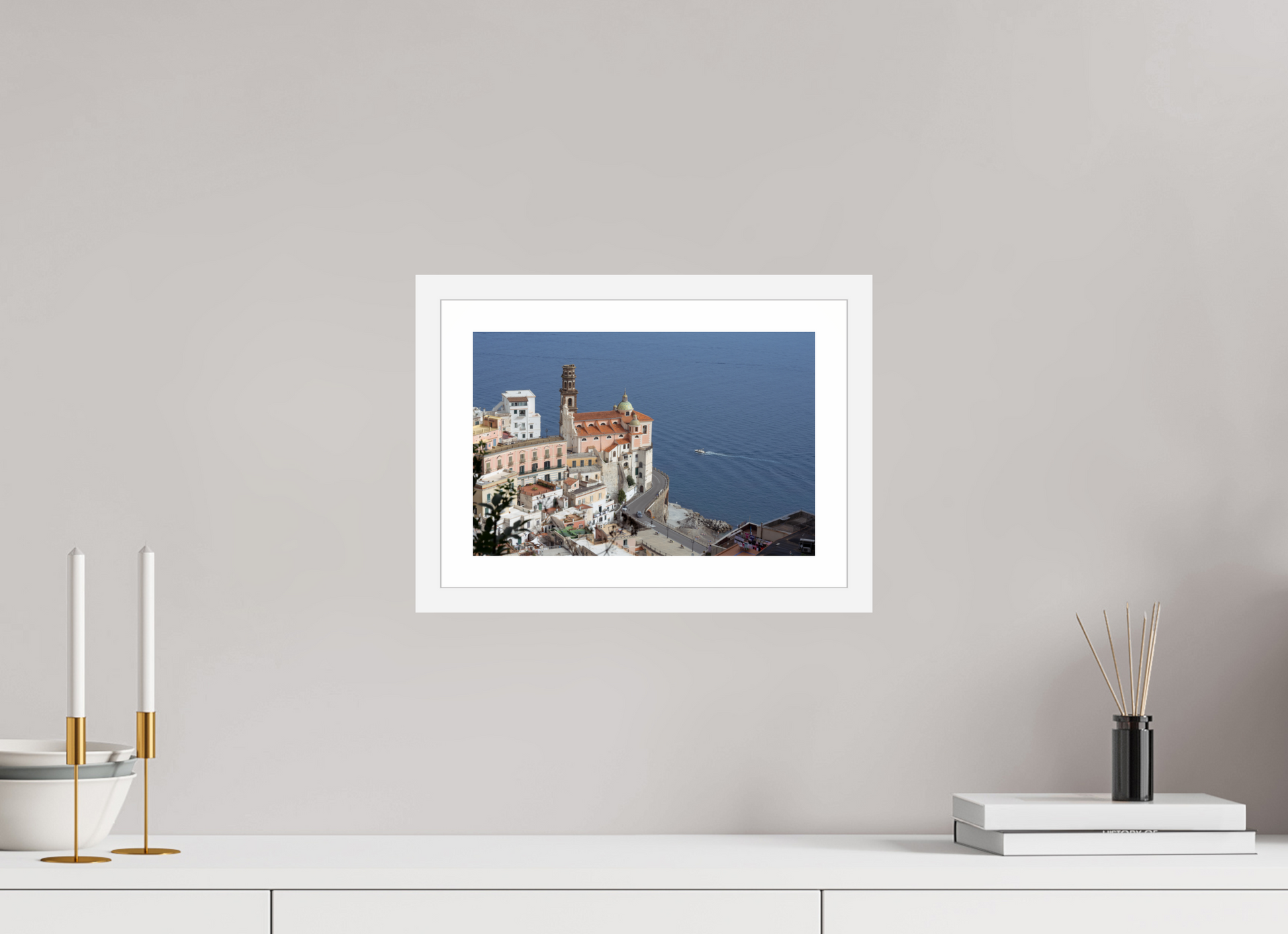 12 x 8″, Matt White A Cathedral Over Blue