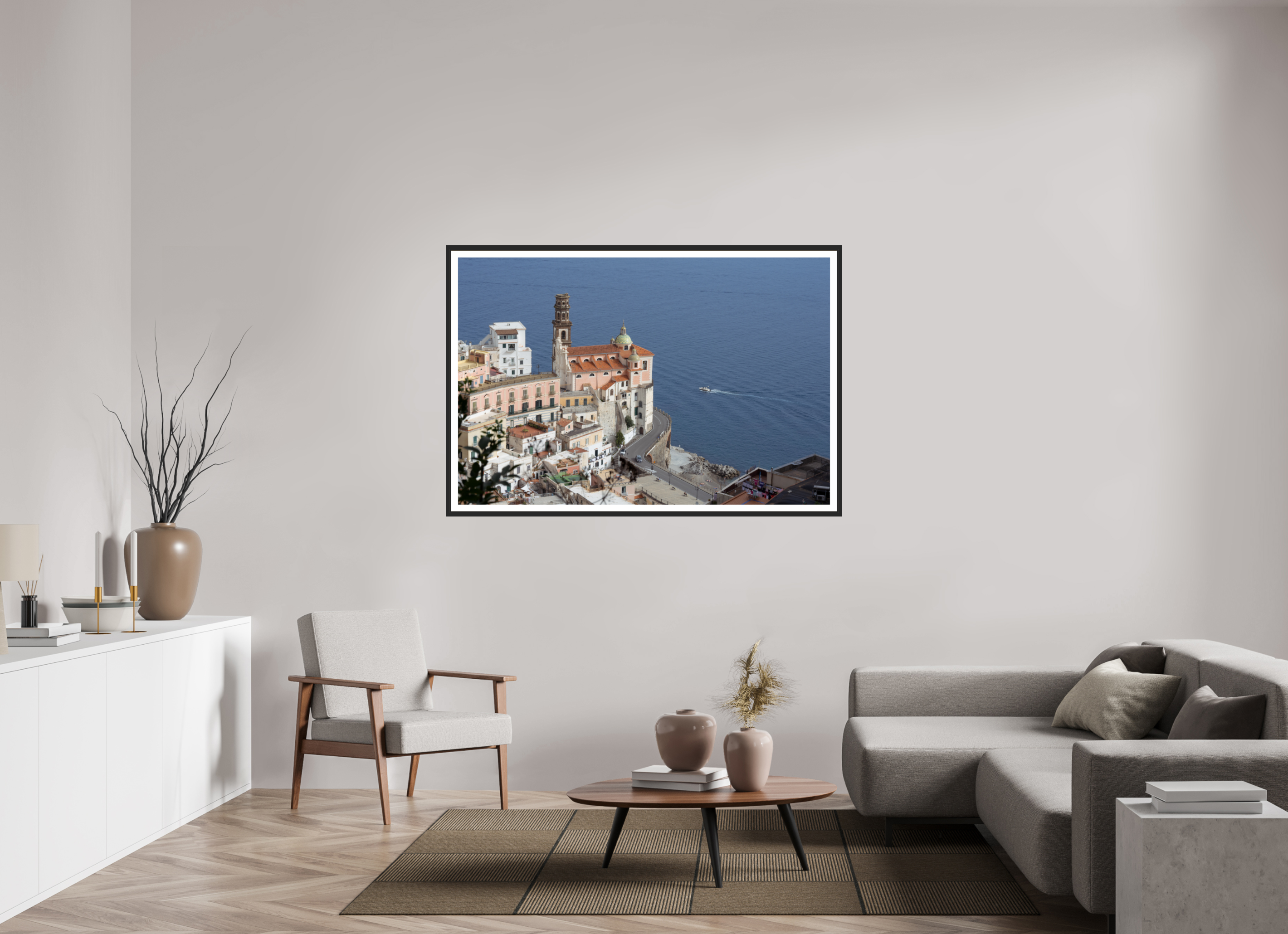 60 x 40″, Matt Black A Cathedral Over Blue