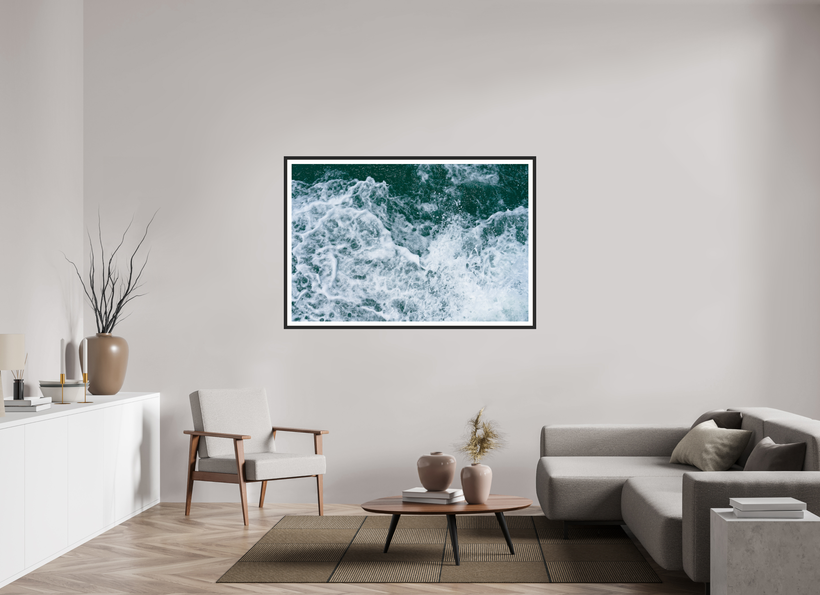 60 x 40″, Matt Black Foam and Fury