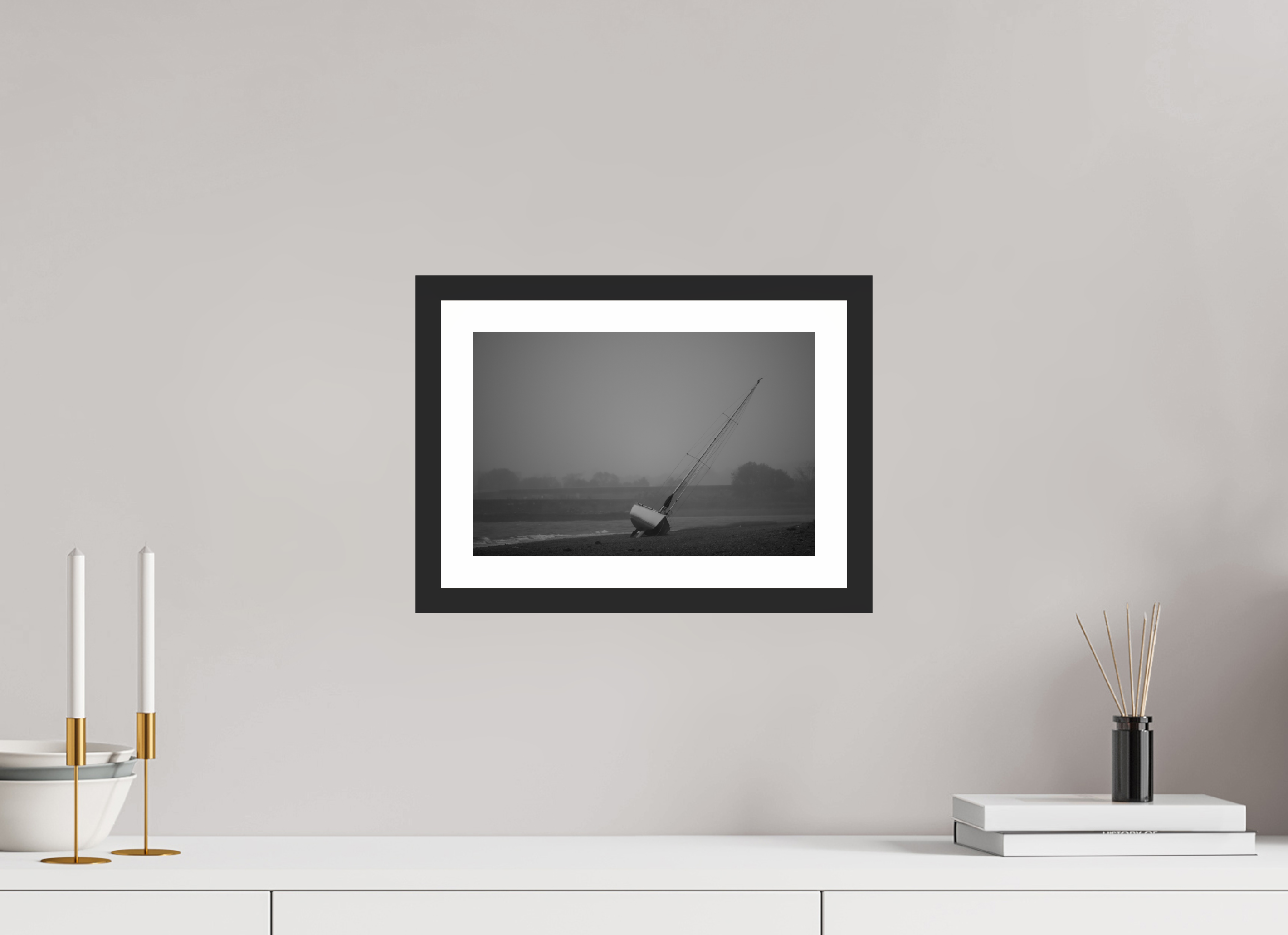 12 x 8″, Matt Black Leaning into the Mist