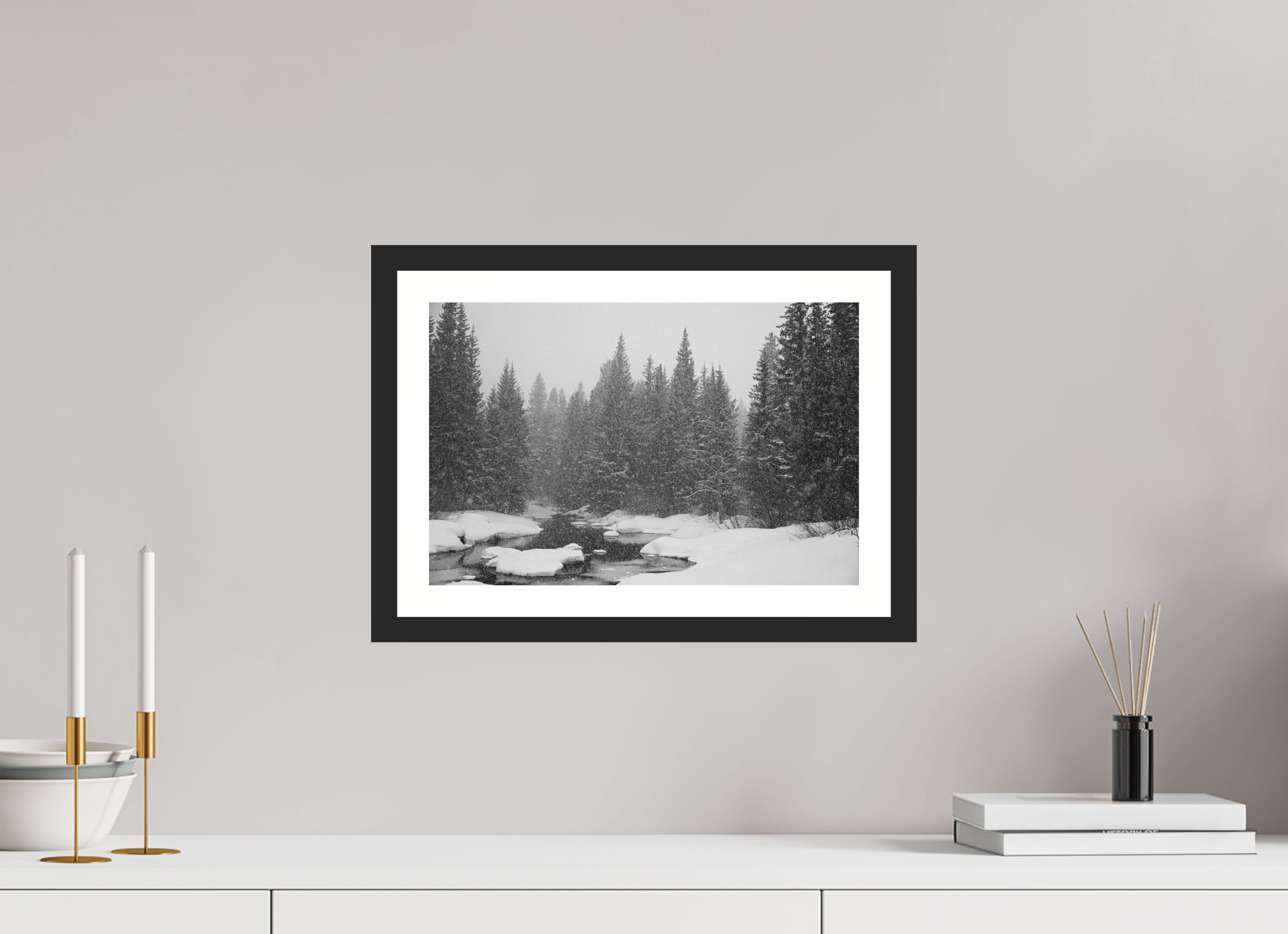 15 x 10″, Matt Black Falling Quiet