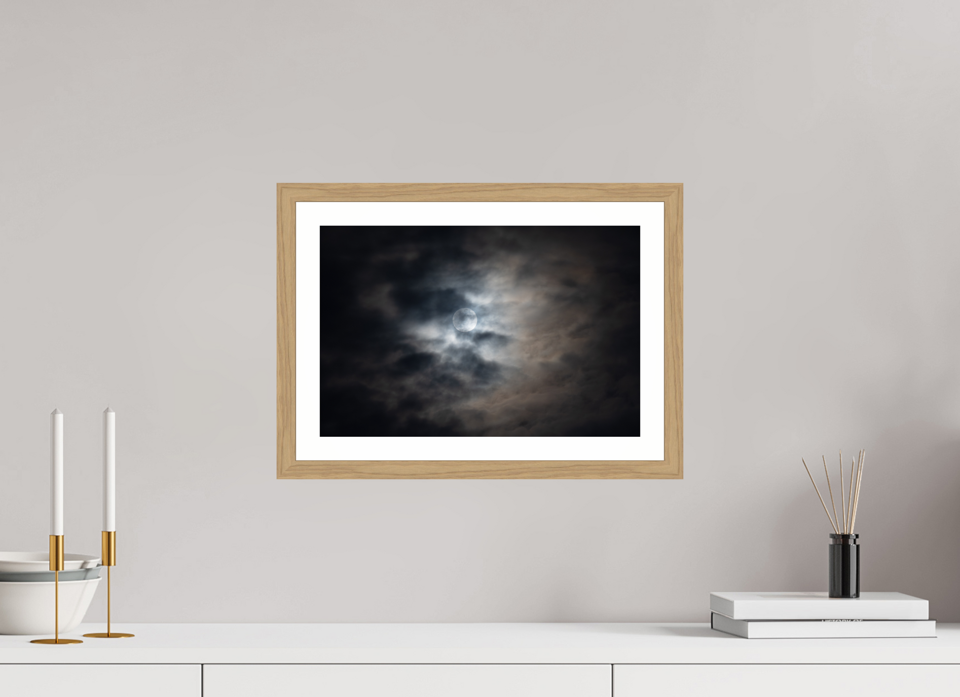 15 x 10″, Natural Oak Lunar Light I