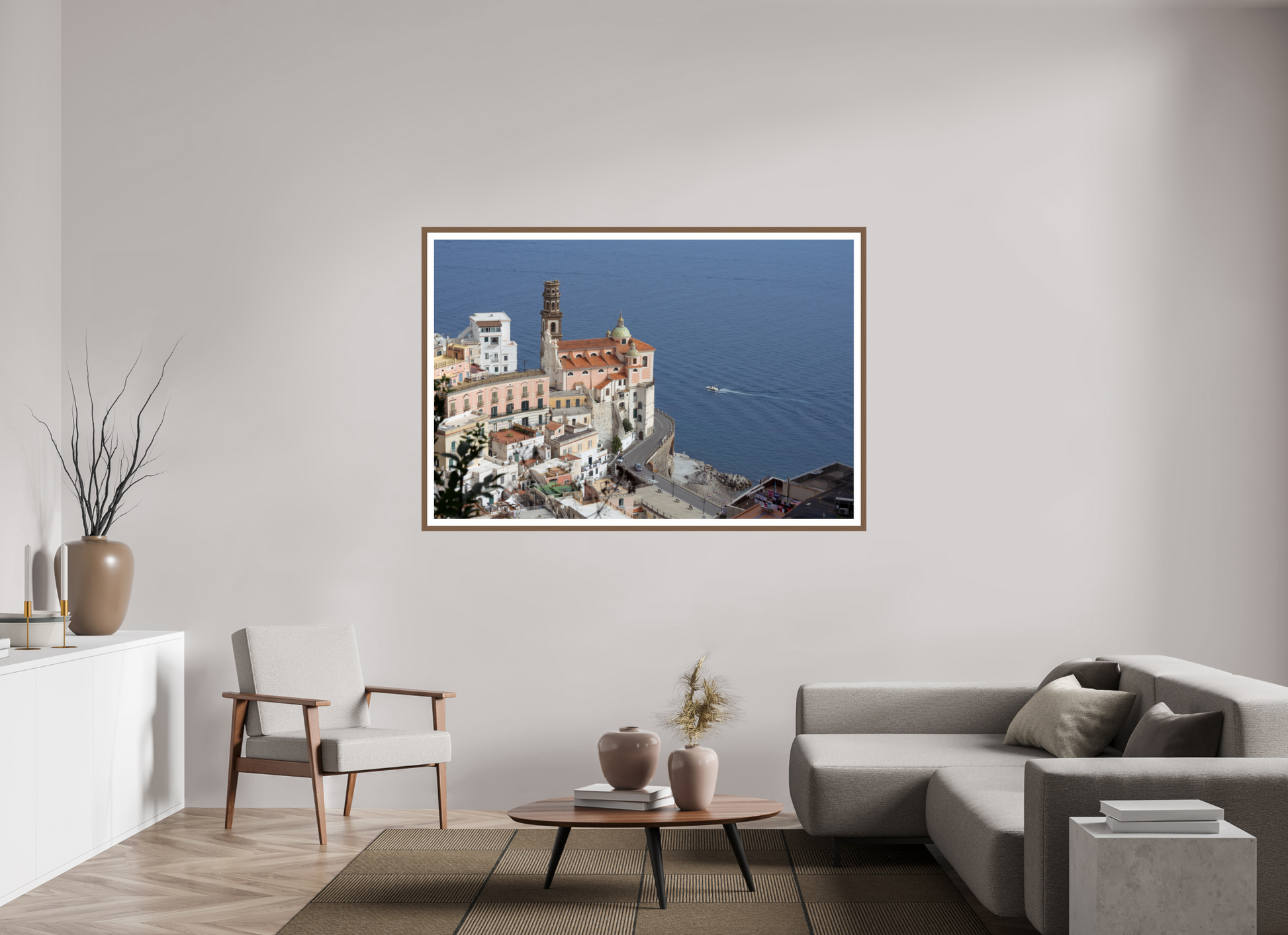 66 x 44″, Walnut A Cathedral Over Blue