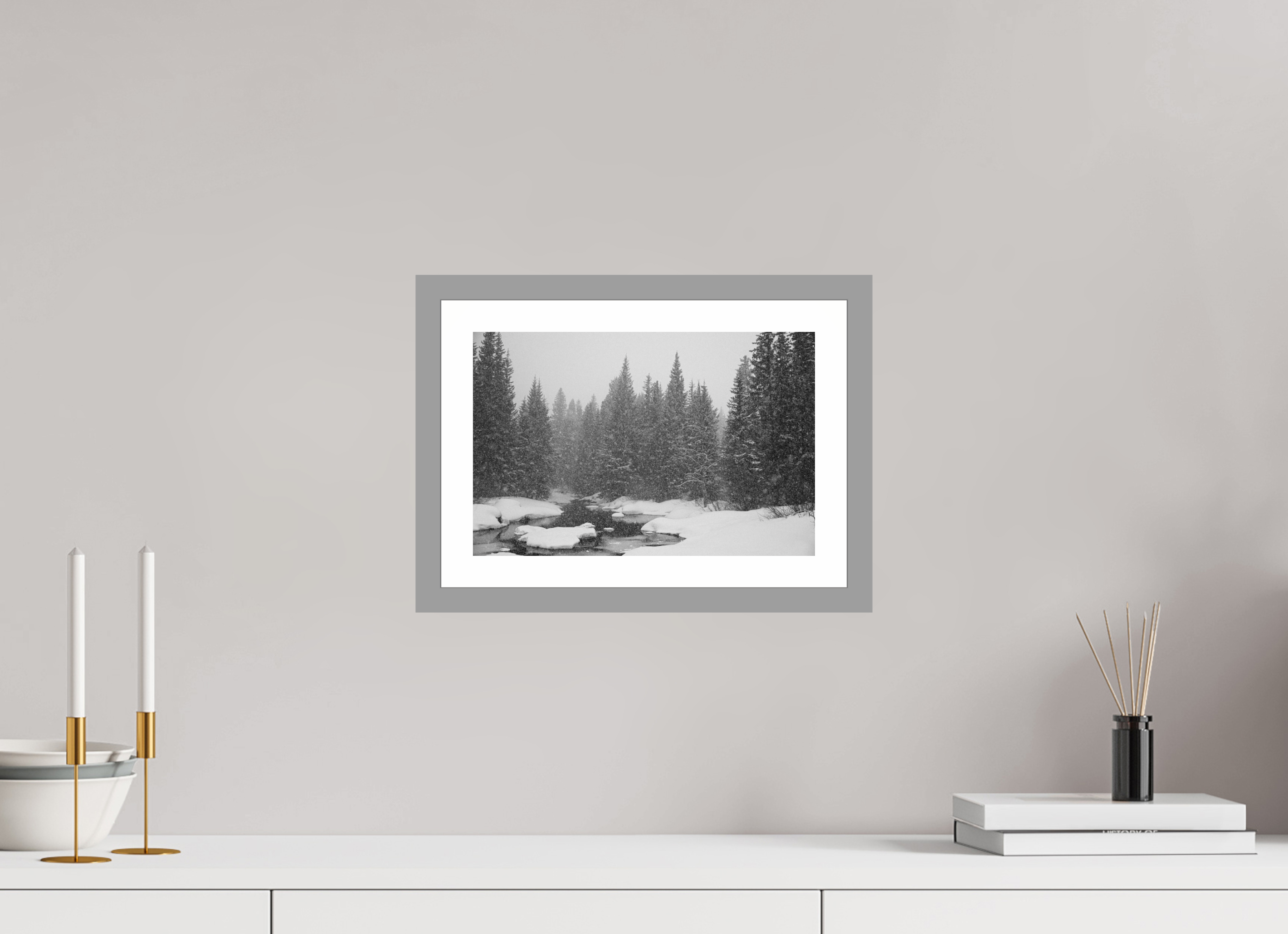 12 x 8″, Matt Light Gray Falling Quiet