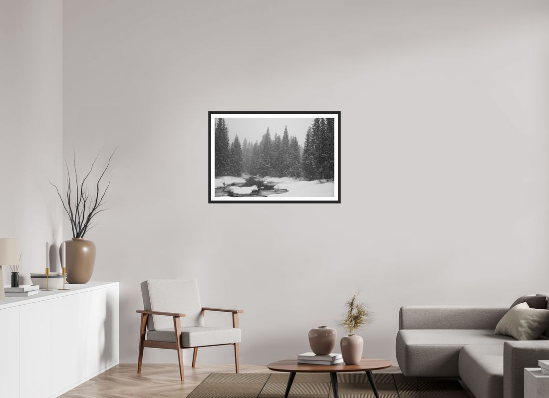 36 x 24″, Matt Black Falling Quiet