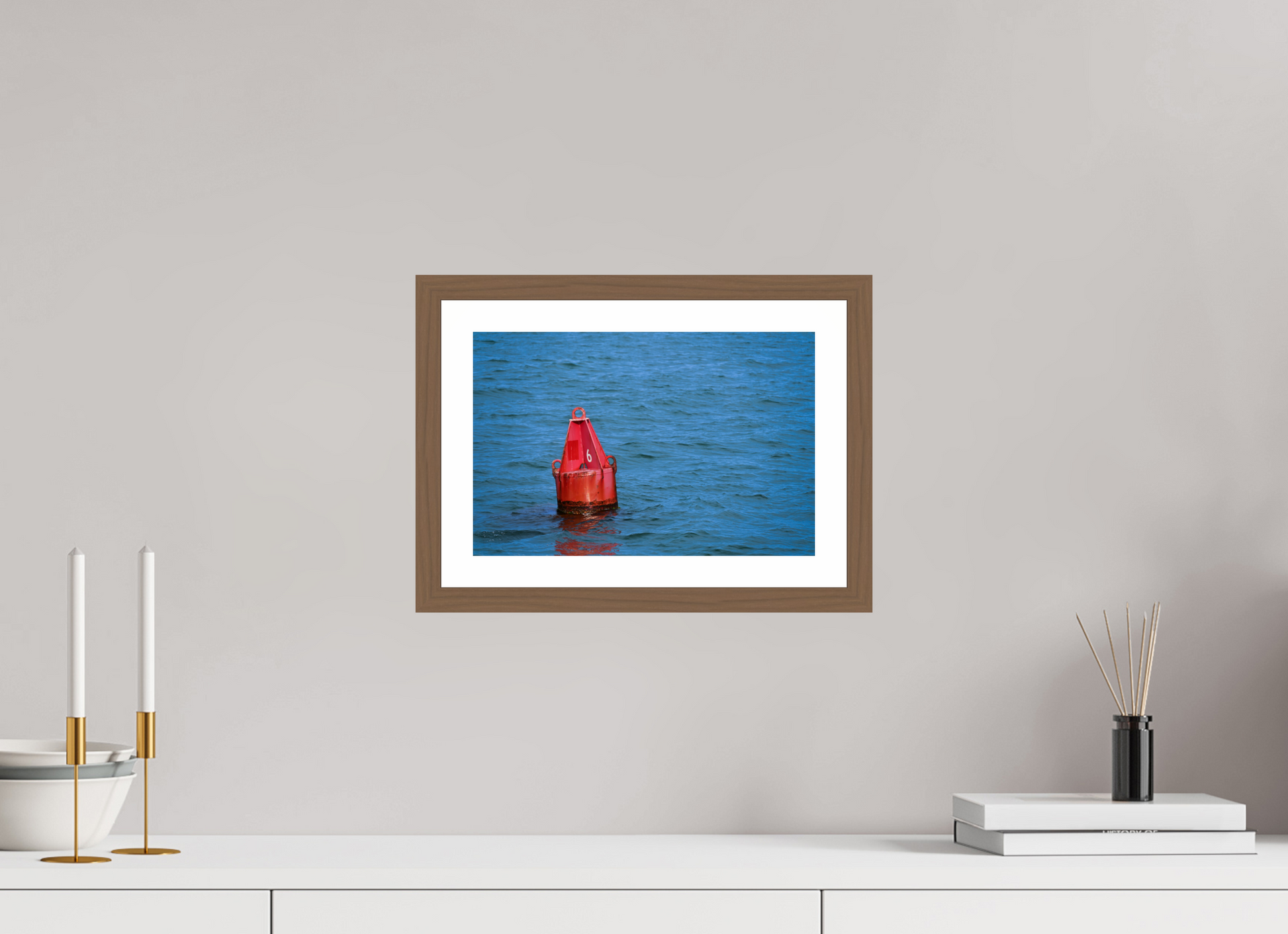 12 x 8″, Walnut Buoy N. 6