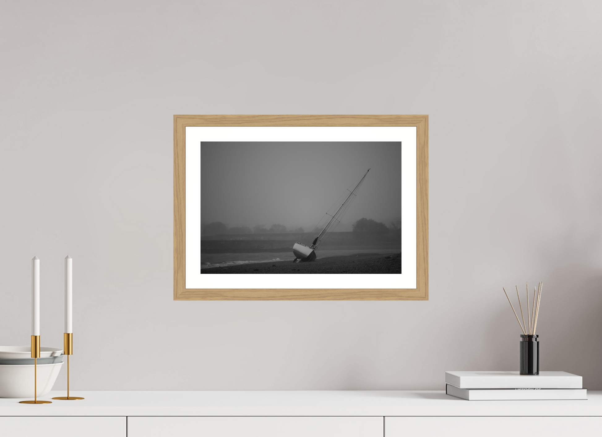 15 x 10″, Natural Oak Leaning into the Mist