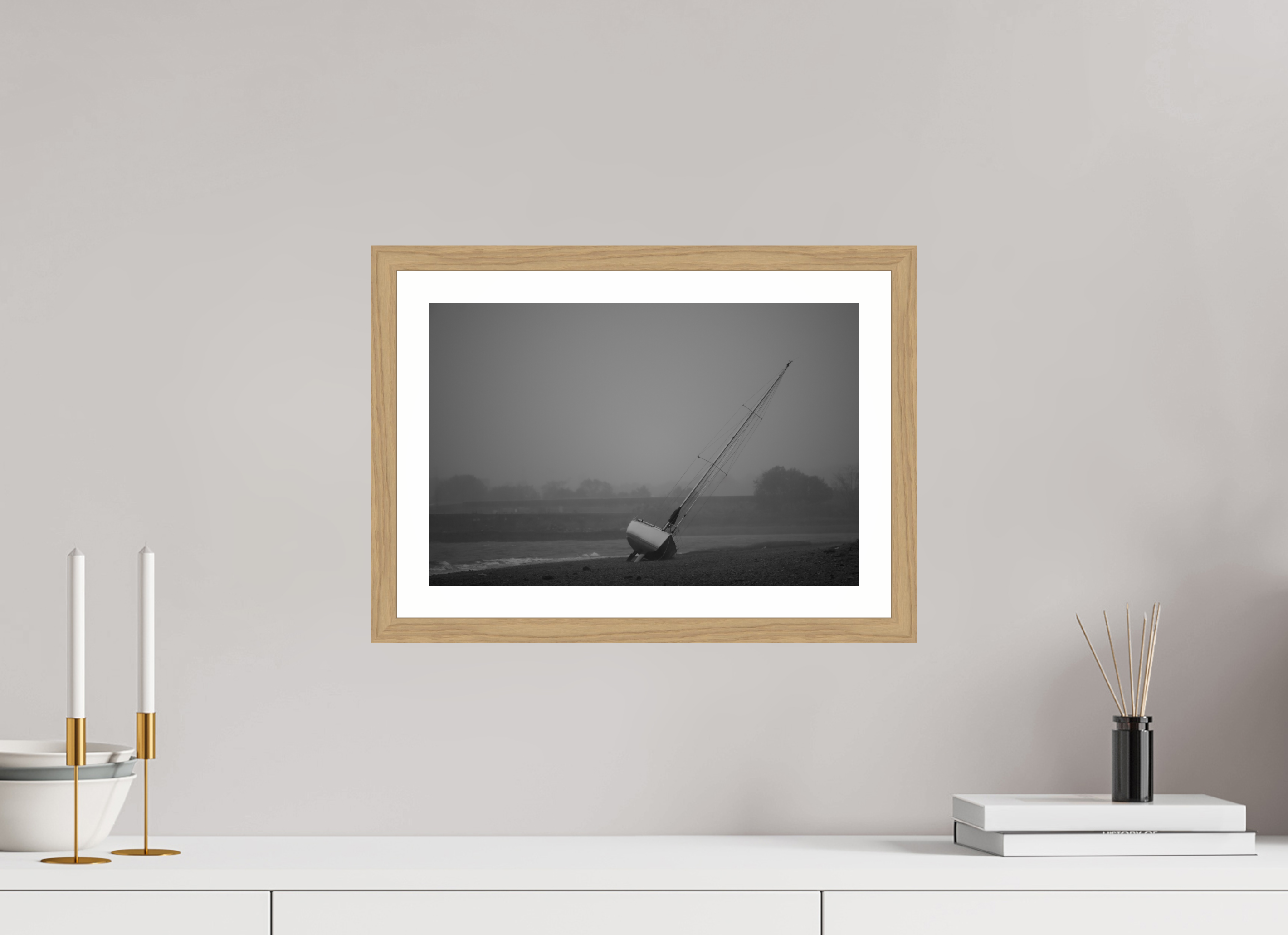 15 x 10″, Natural Oak Leaning into the Mist