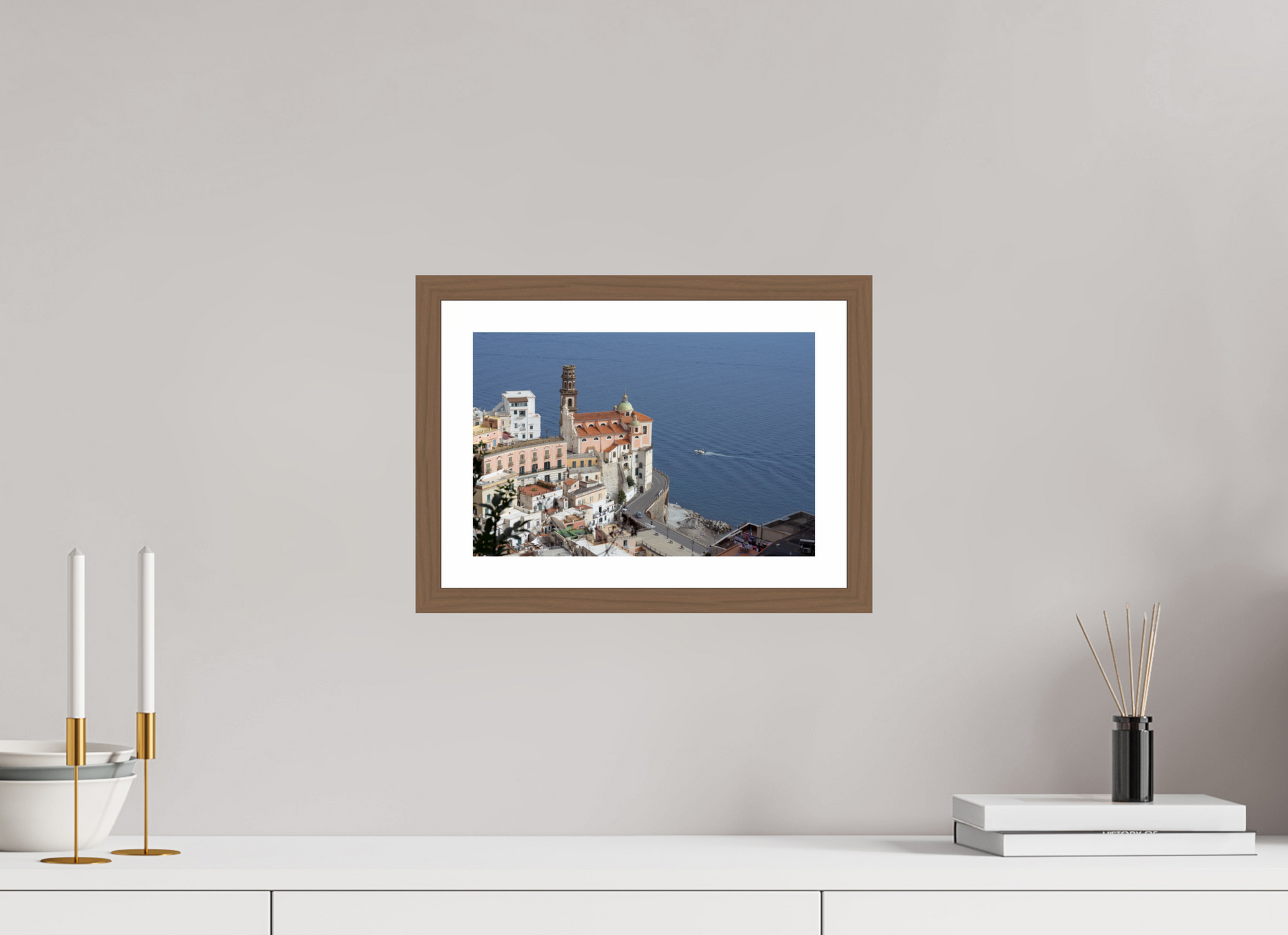 12 x 8″, Walnut A Cathedral Over Blue