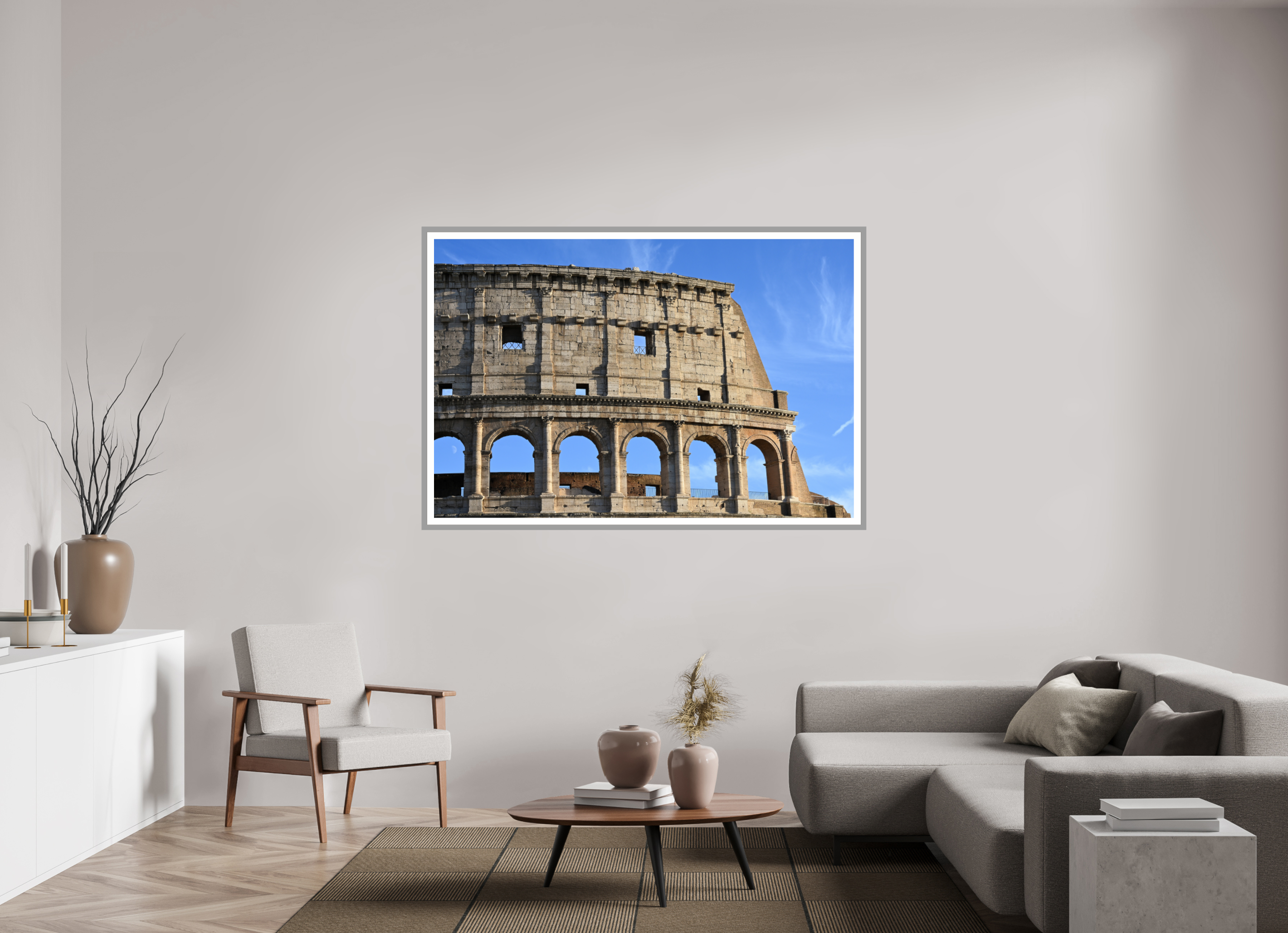 66 x 44″, Matt Light Gray Peep the Moon