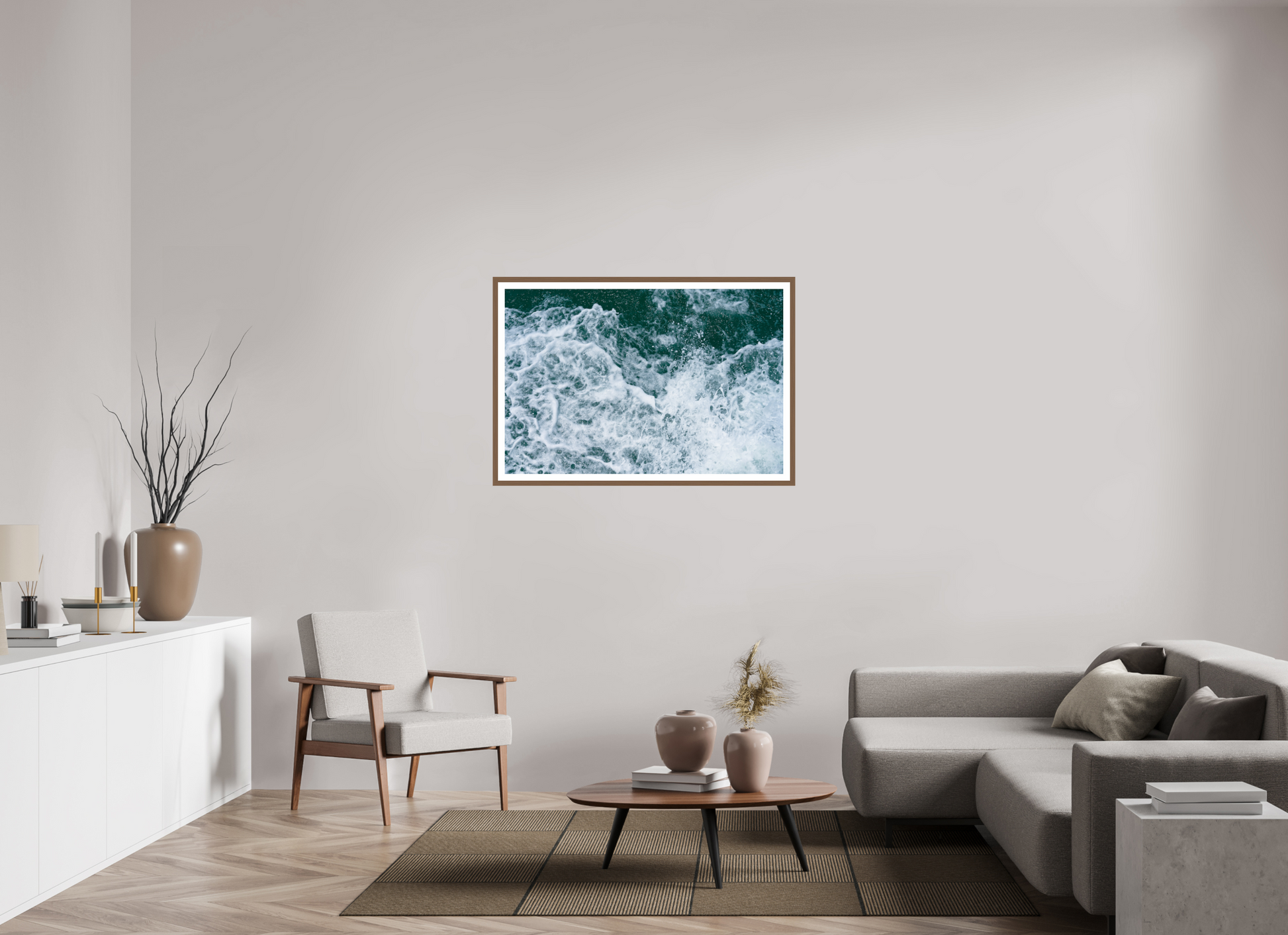 45 x 30″, Walnut Foam and Fury