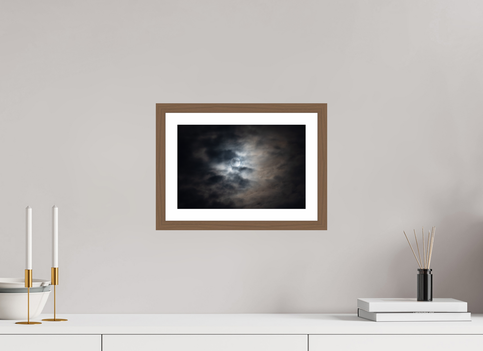 12 x 8″, Walnut Lunar Light I