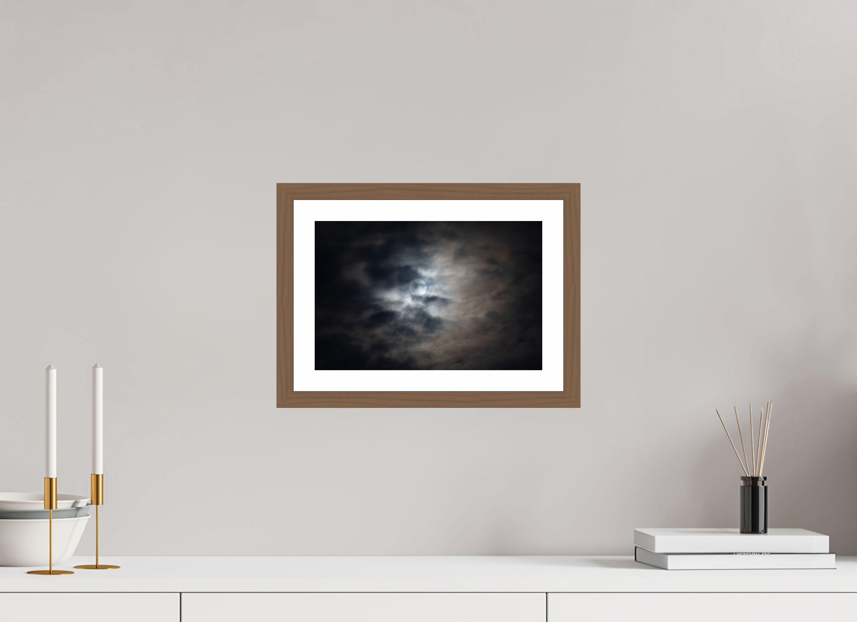 12 x 8″, Walnut Lunar Light I