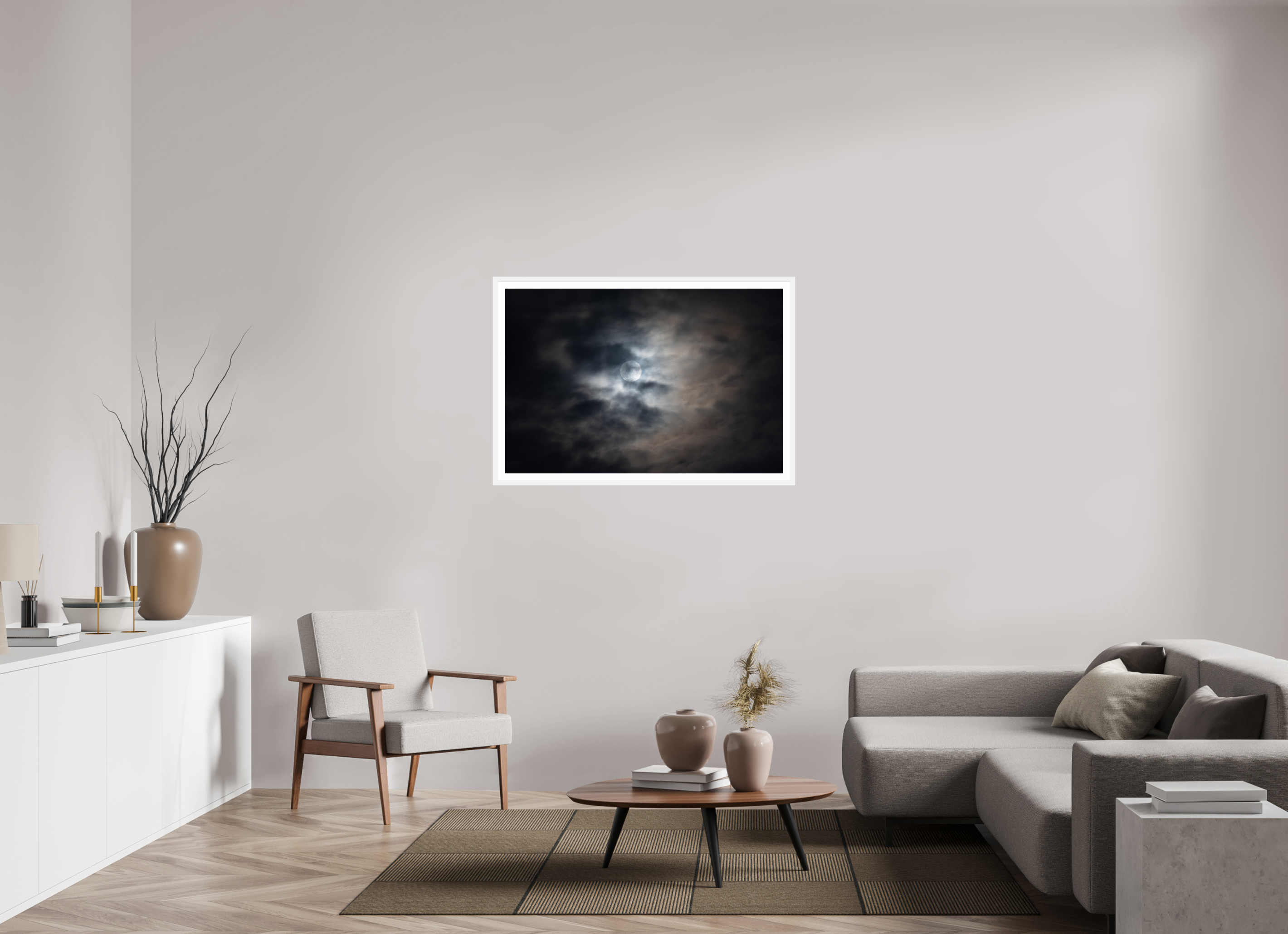 45 x 30″, Matt White Lunar Light I