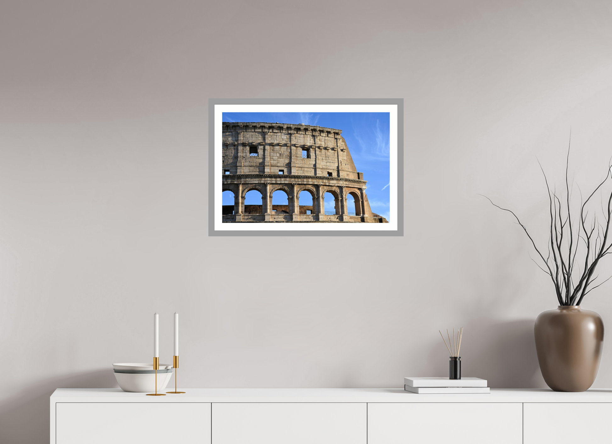 24 x 16″, Matt Light Gray Peep the Moon