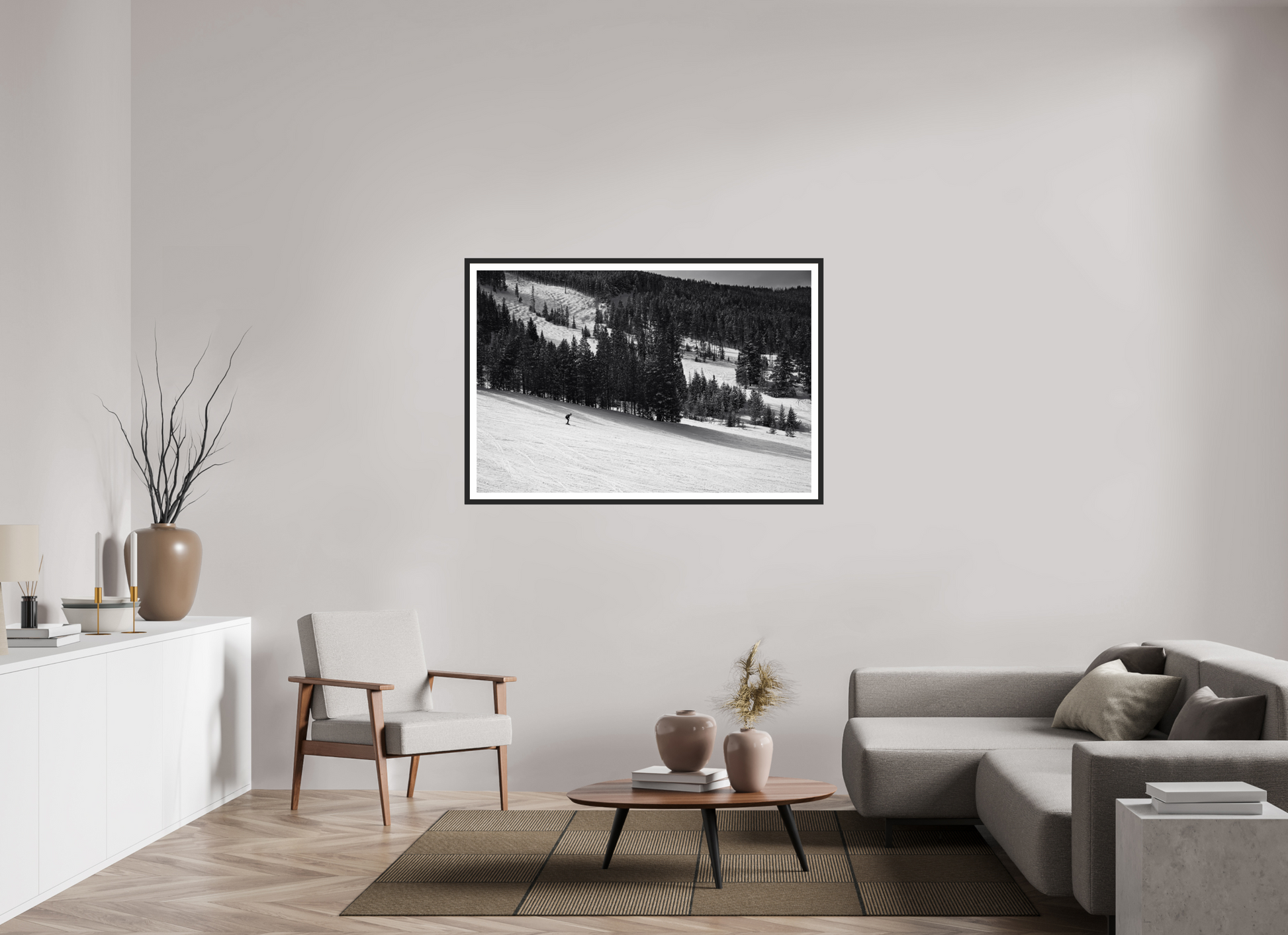 54 x 36″, Matt Black Solitude in Motion