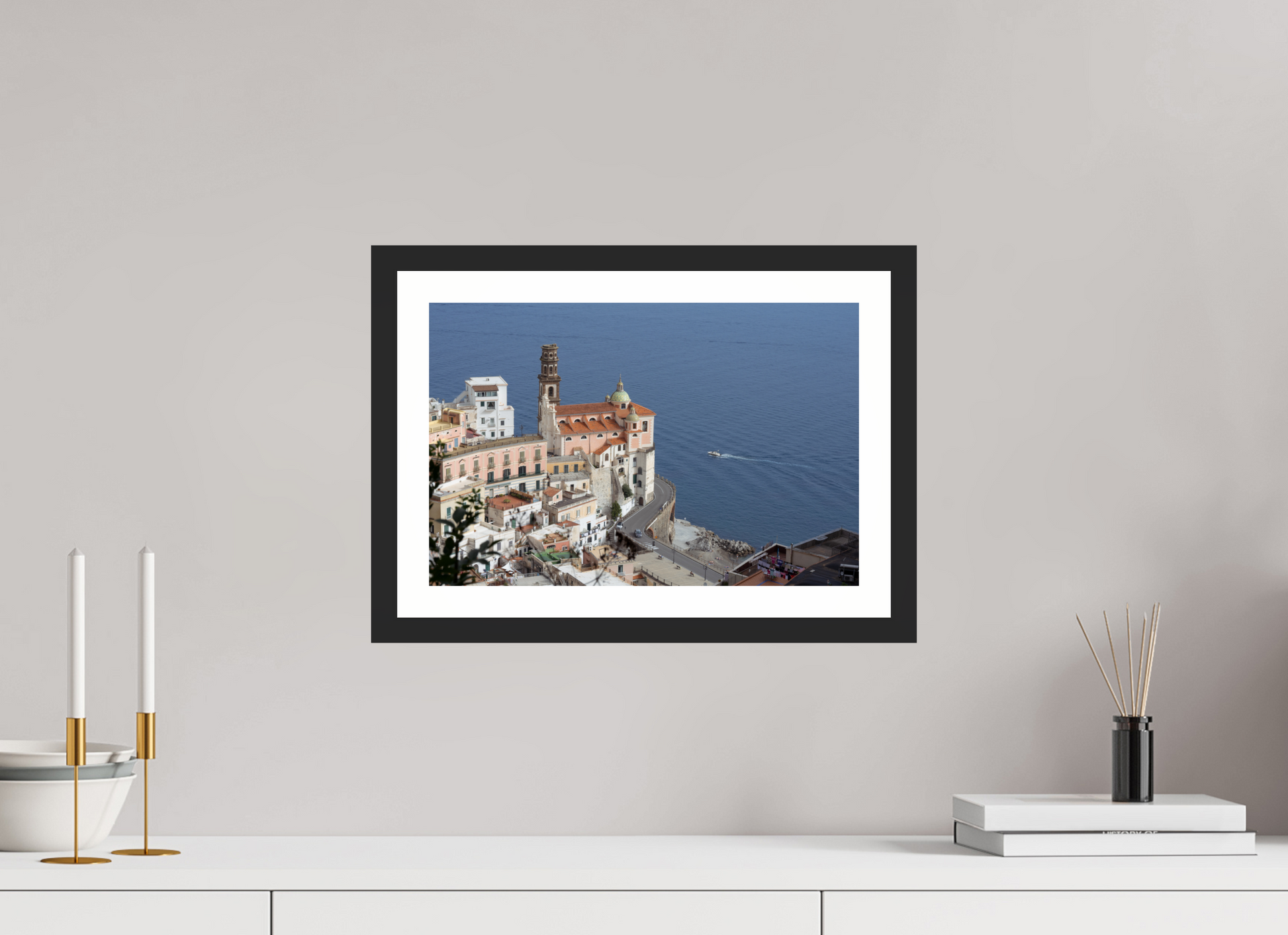 15 x 10″, Matt Black A Cathedral Over Blue