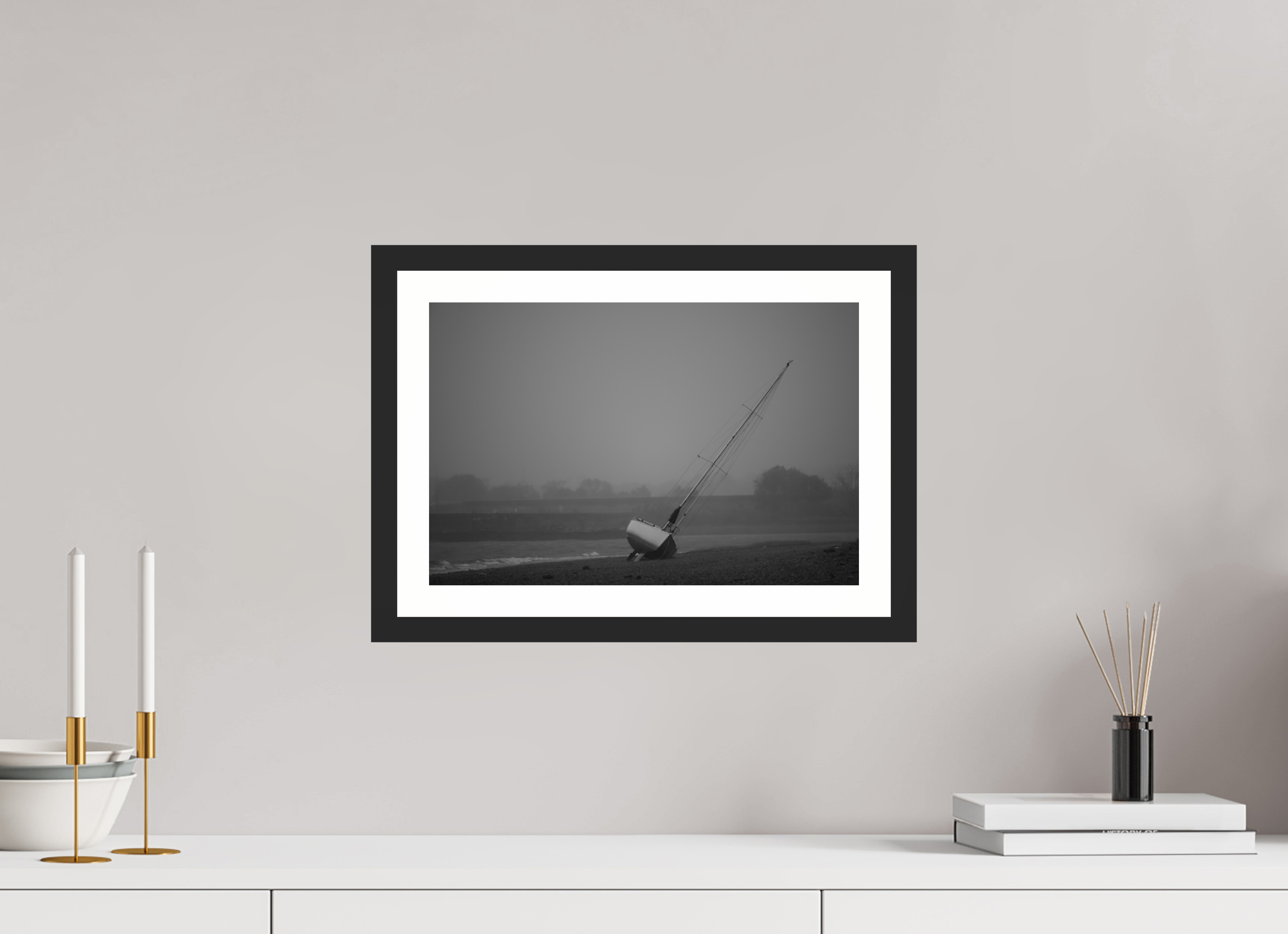 15 x 10″, Matt Black Leaning into the Mist