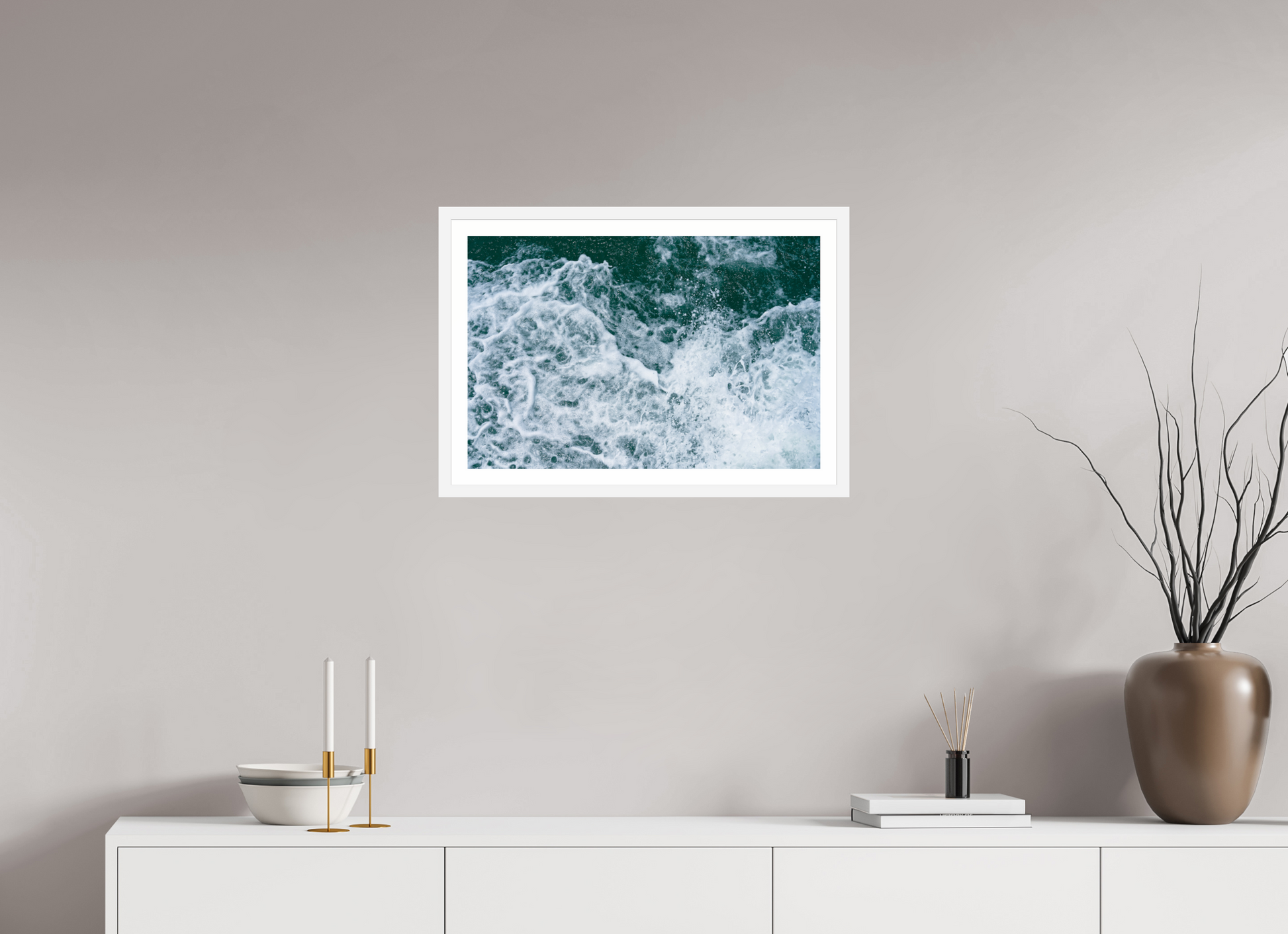 24 x 16″, Matt White Foam and Fury