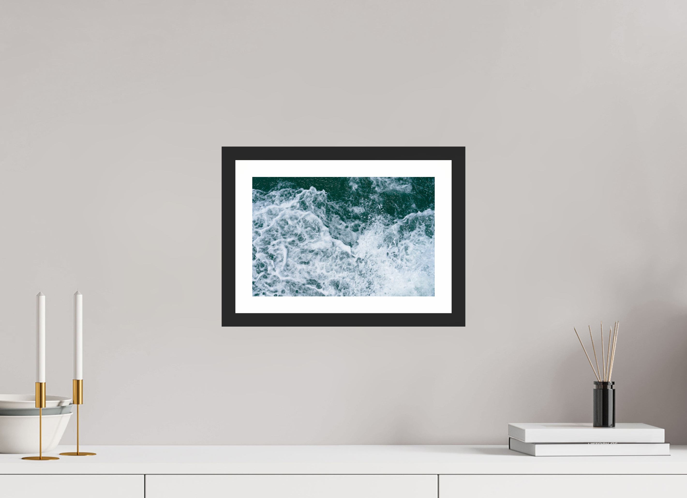 12 x 8″, Matt Black Foam and Fury