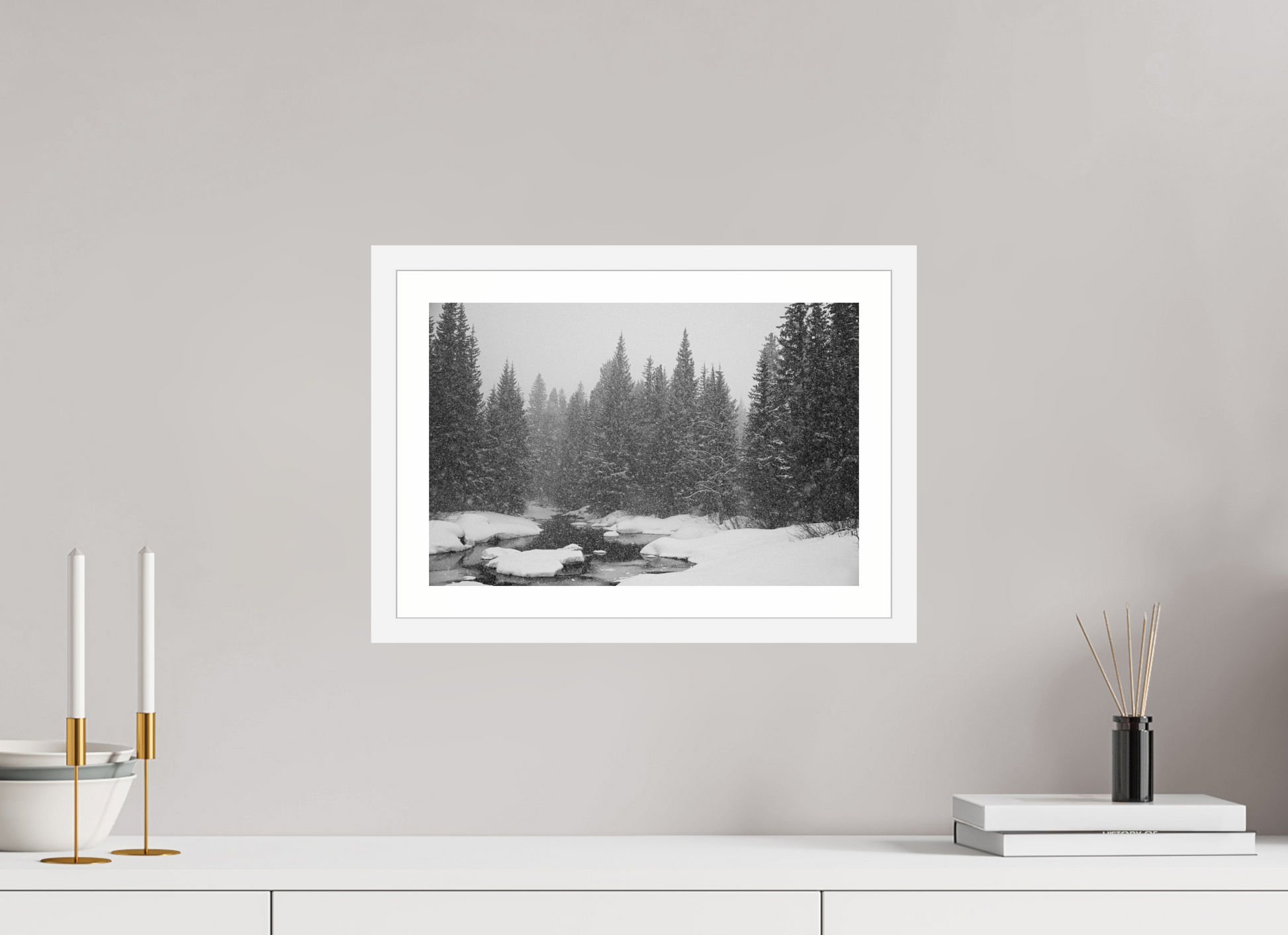 15 x 10″, Matt White Falling Quiet