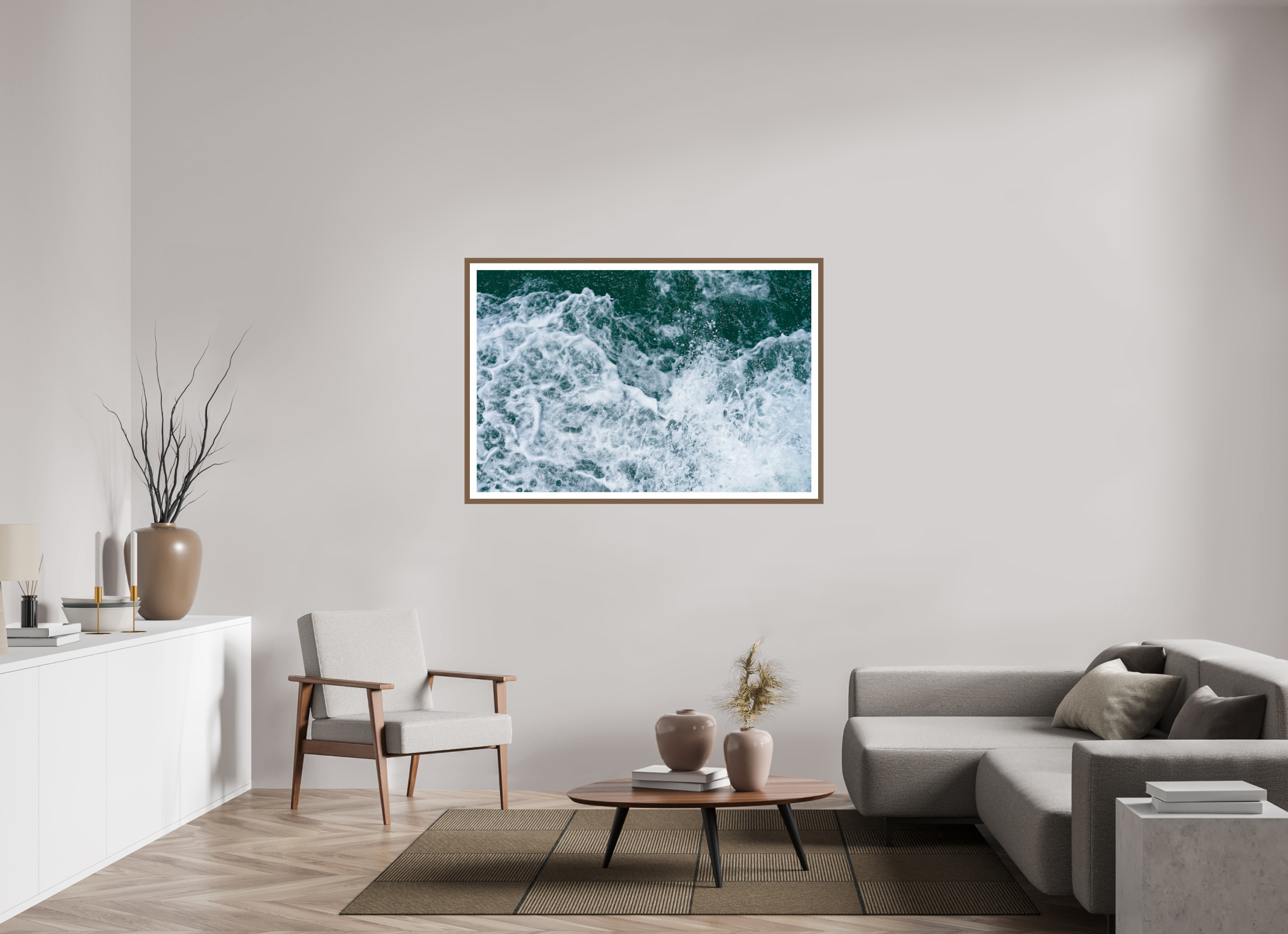 54 x 36″, Walnut Foam and Fury