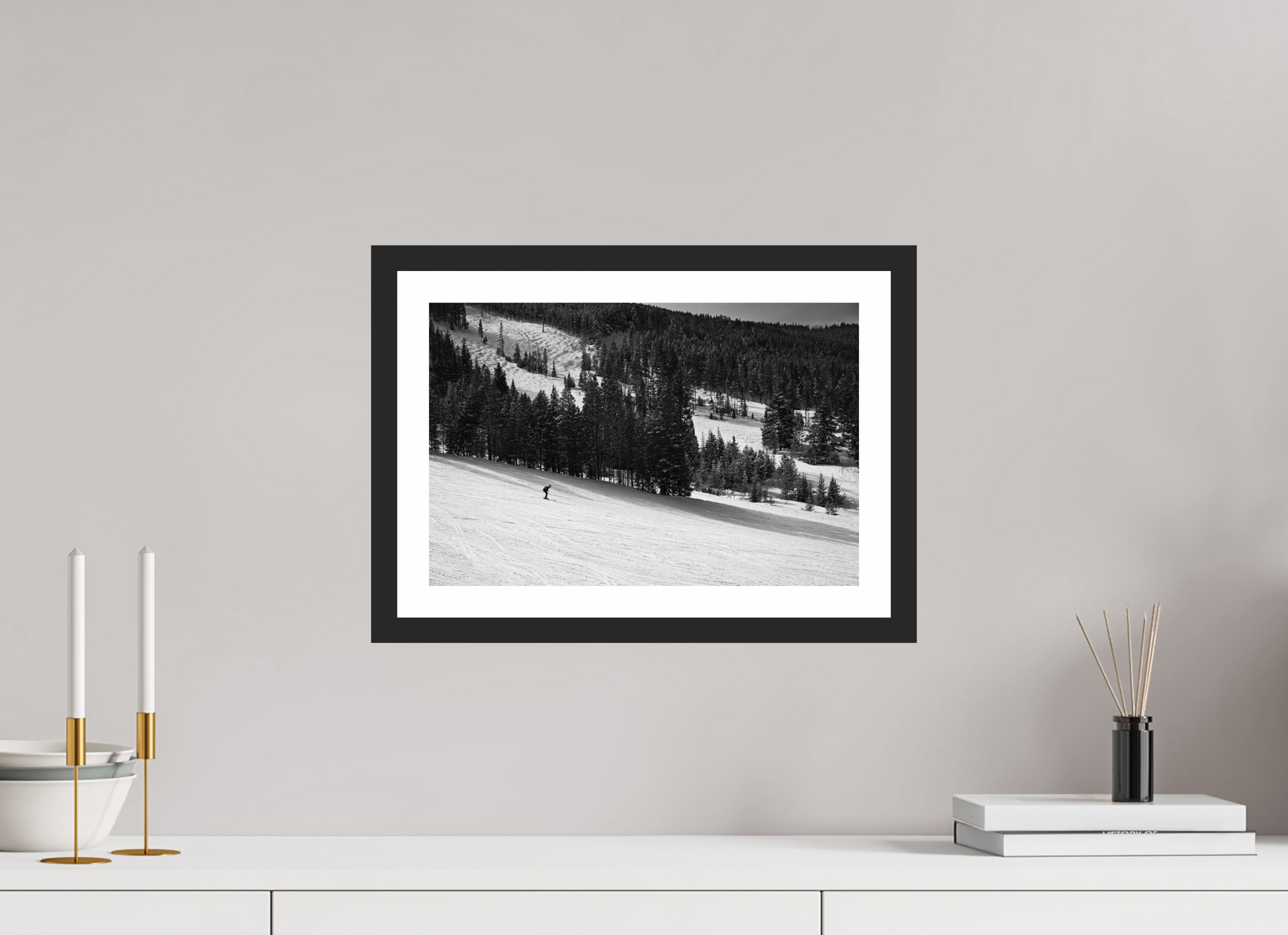 15 x 10″, Matt Black Solitude in Motion