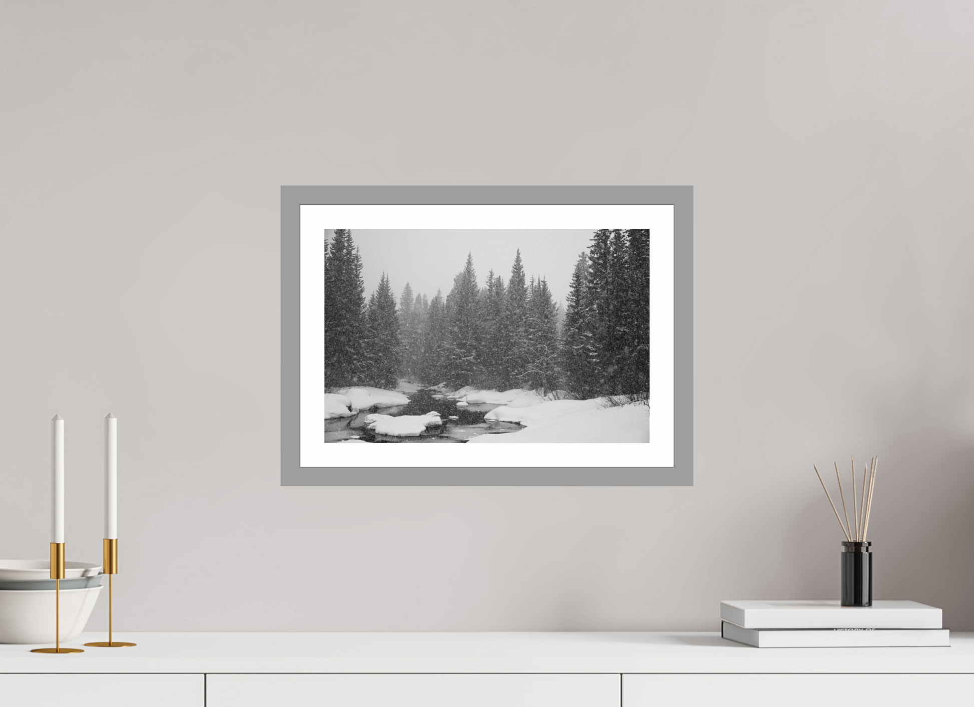 15 x 10″, Matt Light Gray Falling Quiet