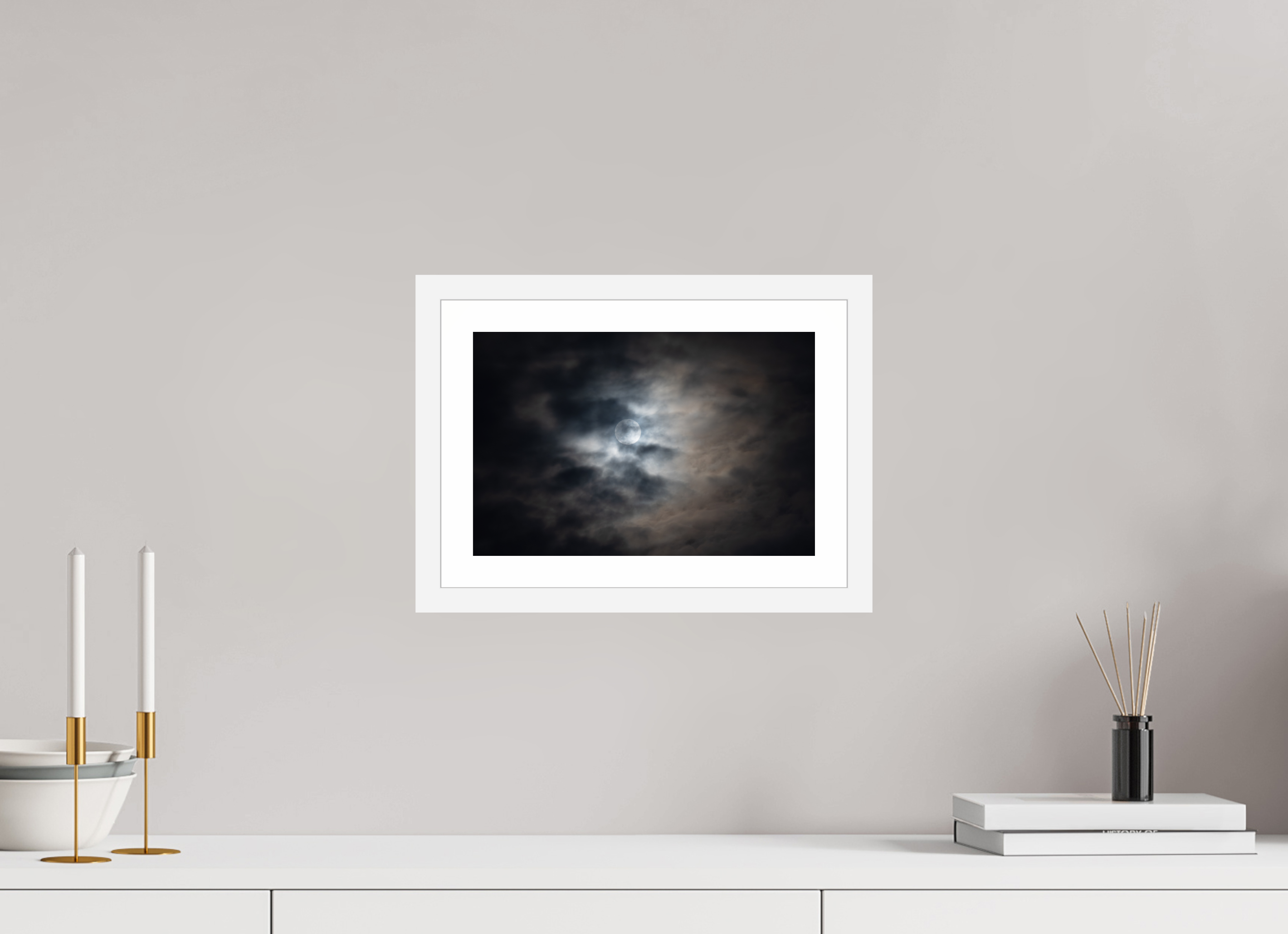 12 x 8″, Matt White Lunar Light I